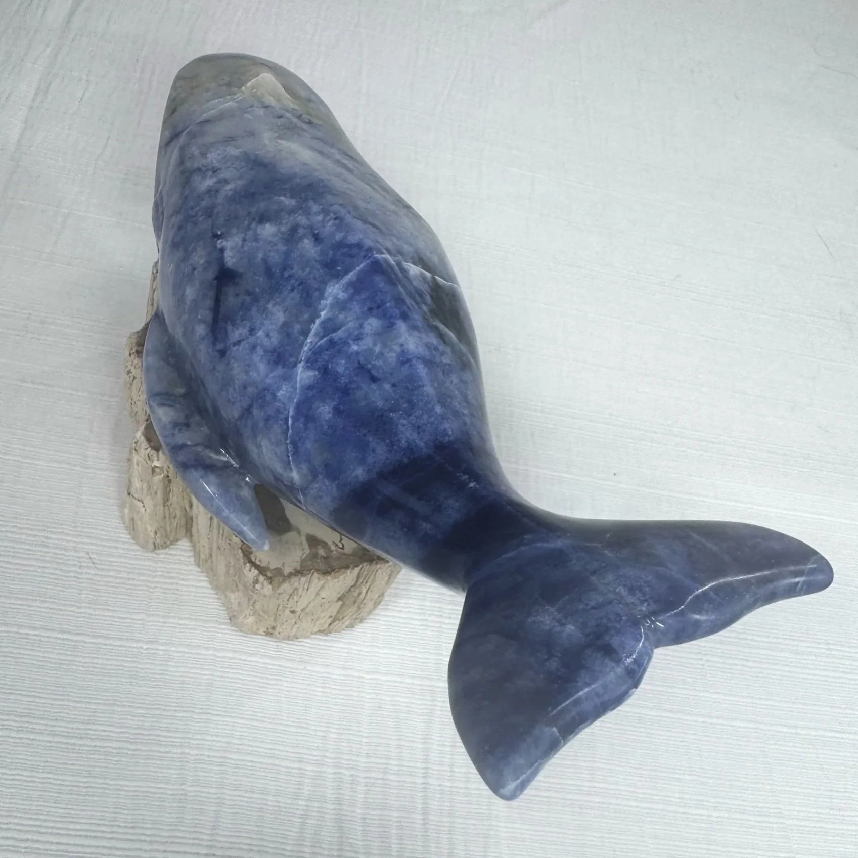 Leandro de Souza Sodalite Humpback Whale Sculpture