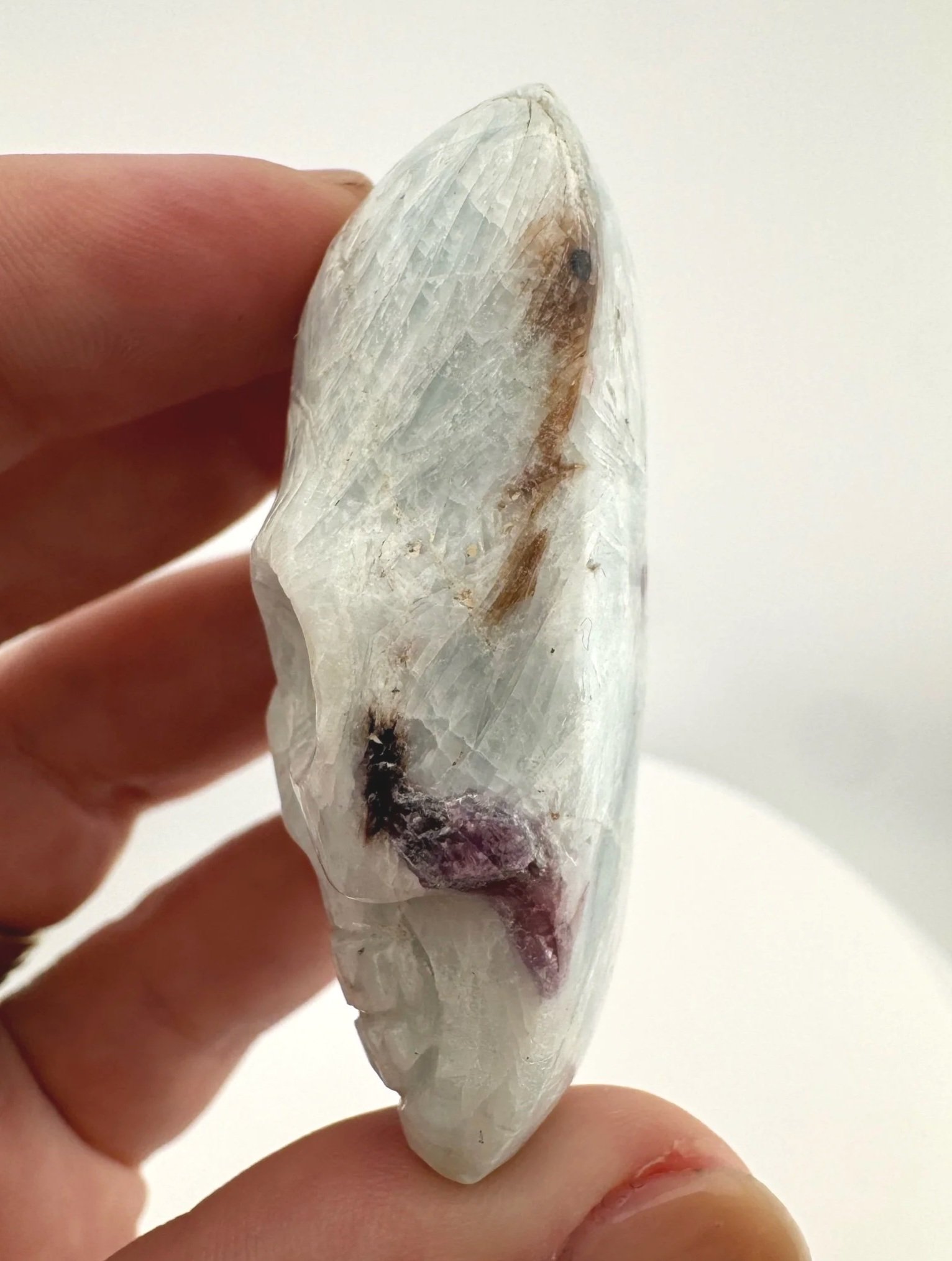 Leandro de Souza Feldspar with Pink Tourmaline Shaman Palm Skull