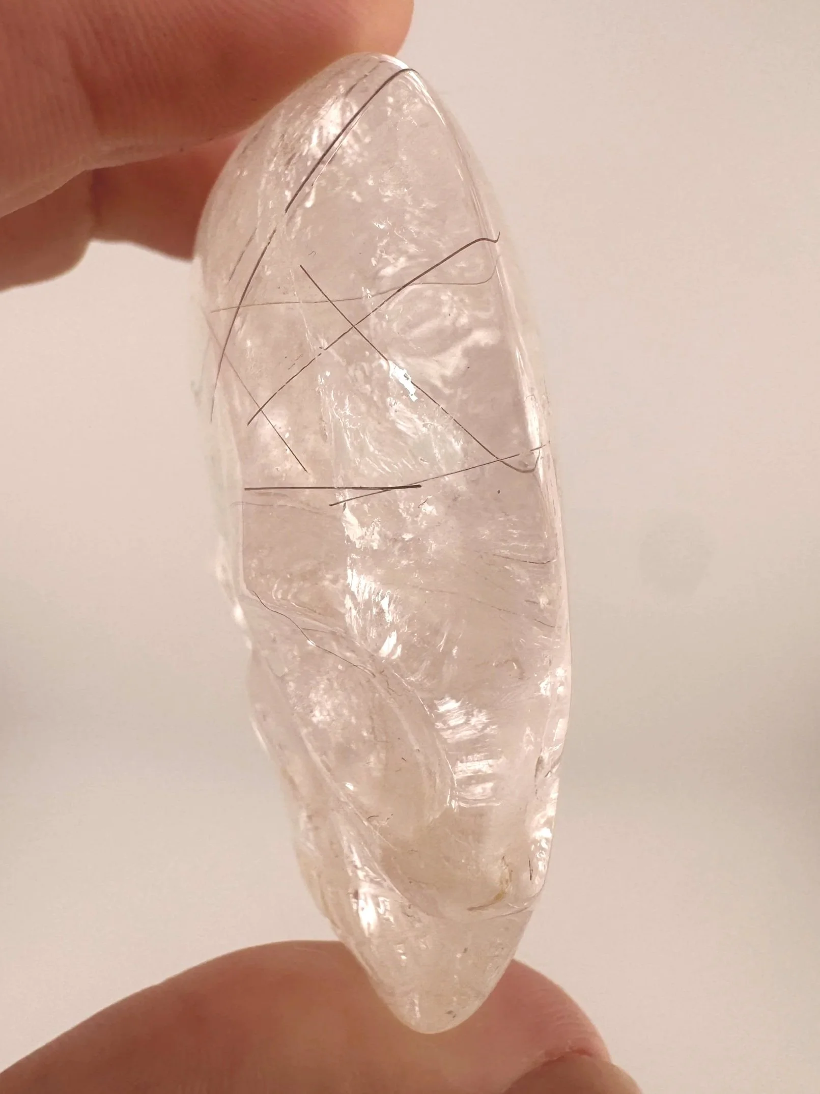 Leandro de Souza Red Rutile in Quartz Magical Child Palm Skull