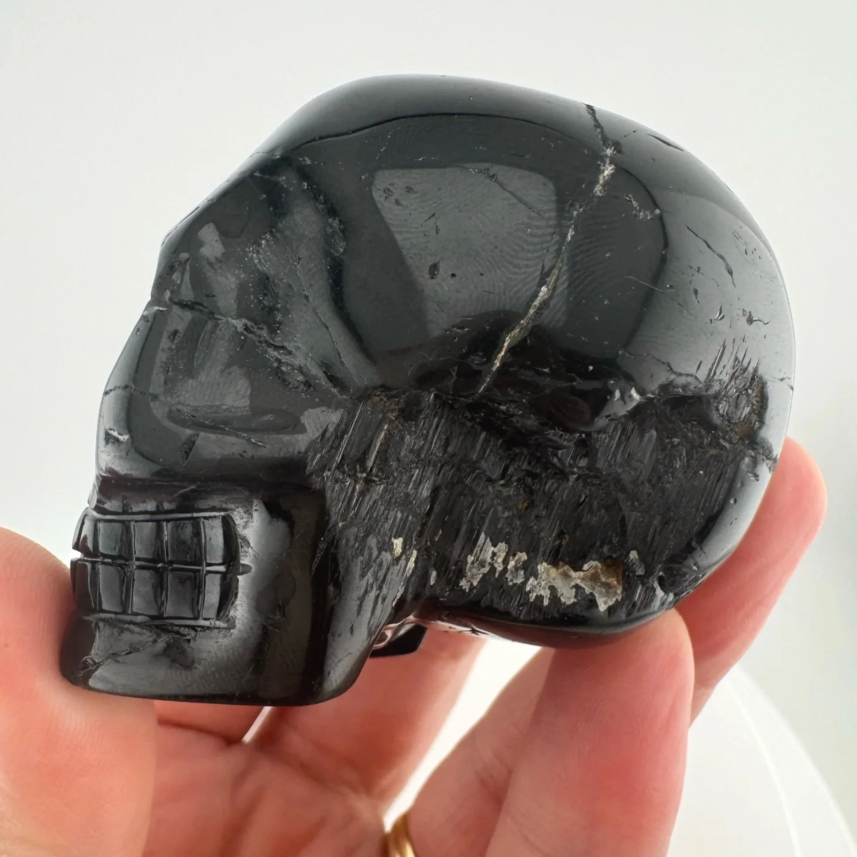 Leandro de Souza Black Tourmaline Skull