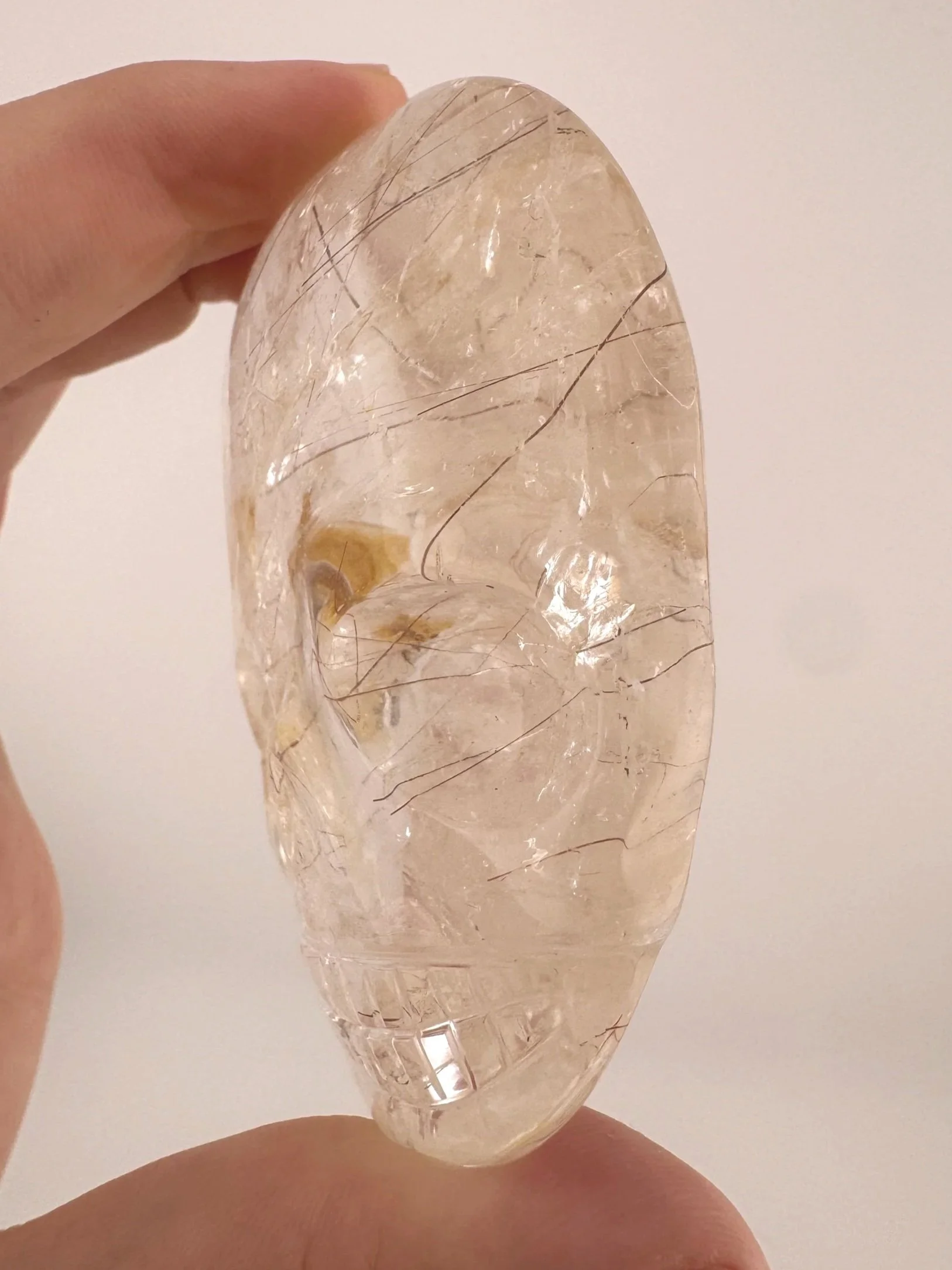 Leandro de Souza Rutilated Quartz Magical Child Palm Skull