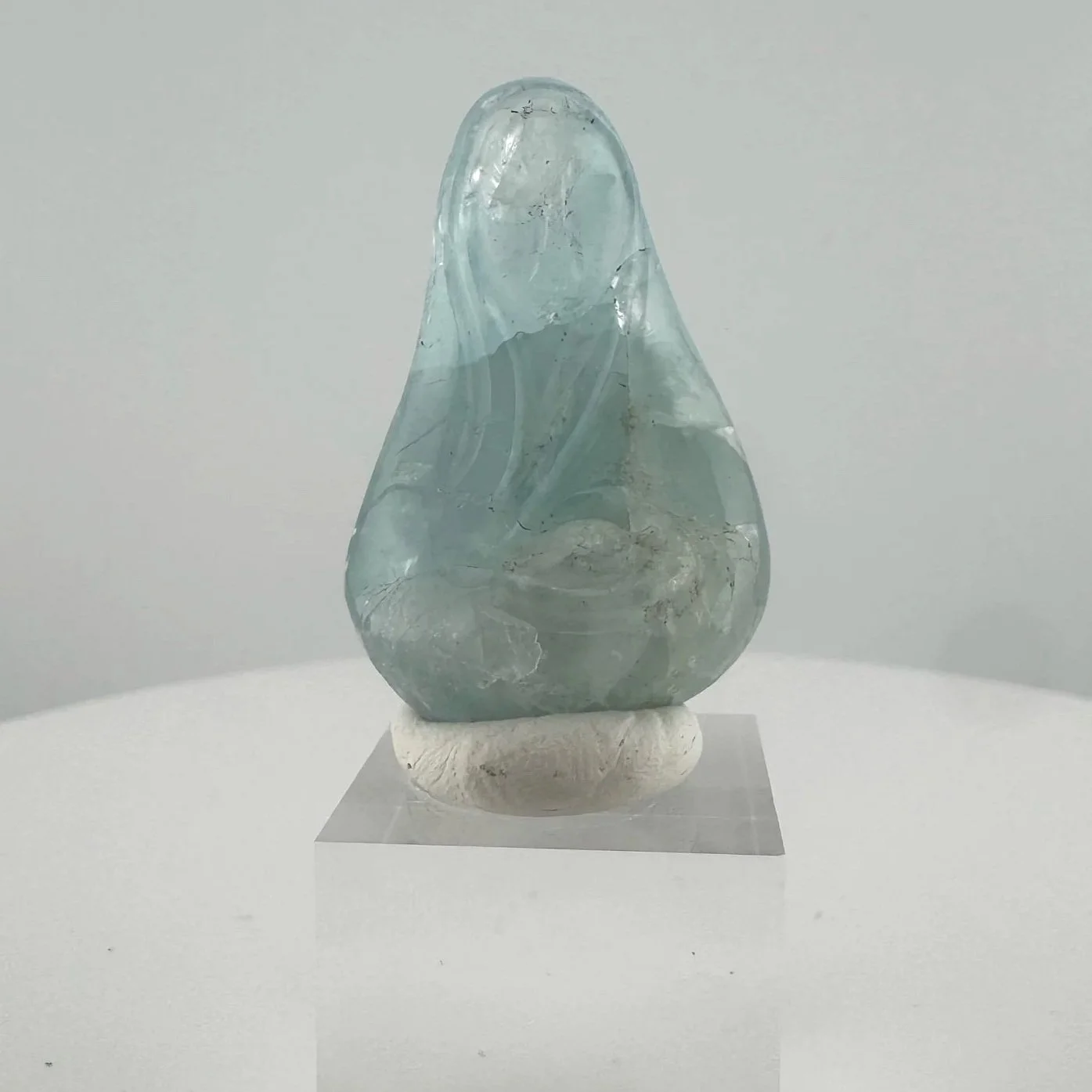 Leandro de Souza Aquamarine Mother Mary holding Baby Jesus Palm