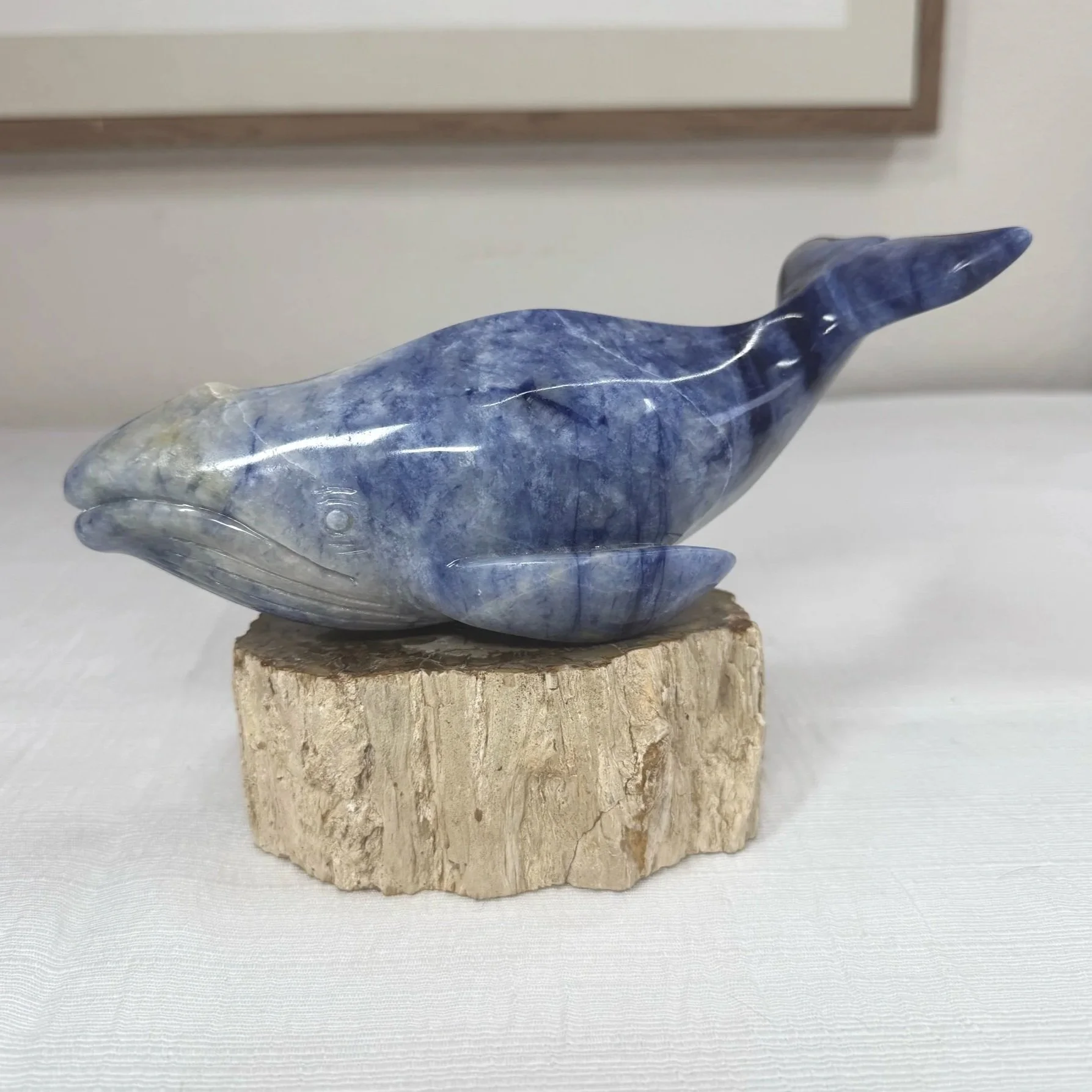 Leandro de Souza Sodalite Humpback Whale Sculpture