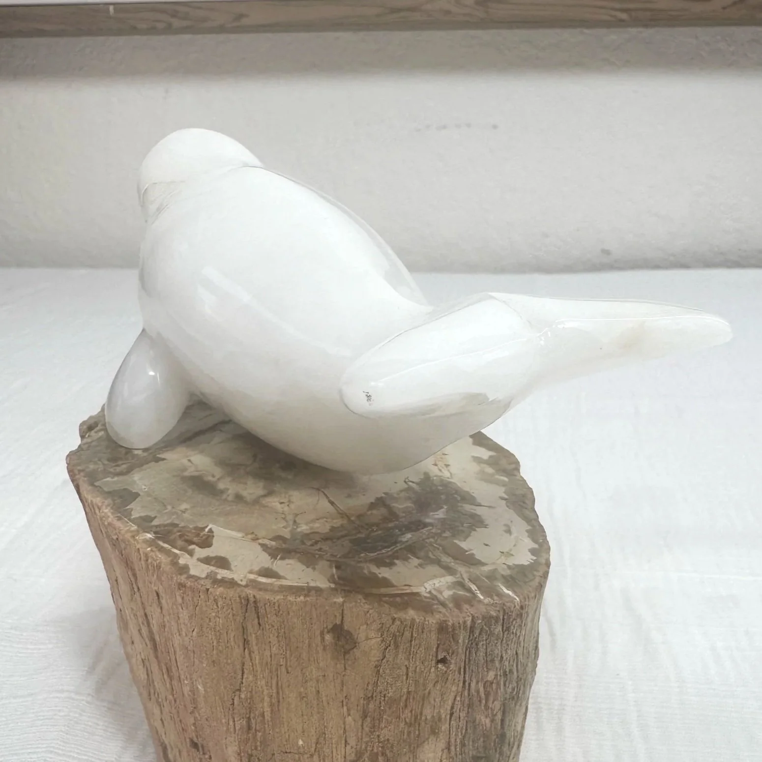 Leandro de Souza Snow Quartz Beluga Whale Sculpture