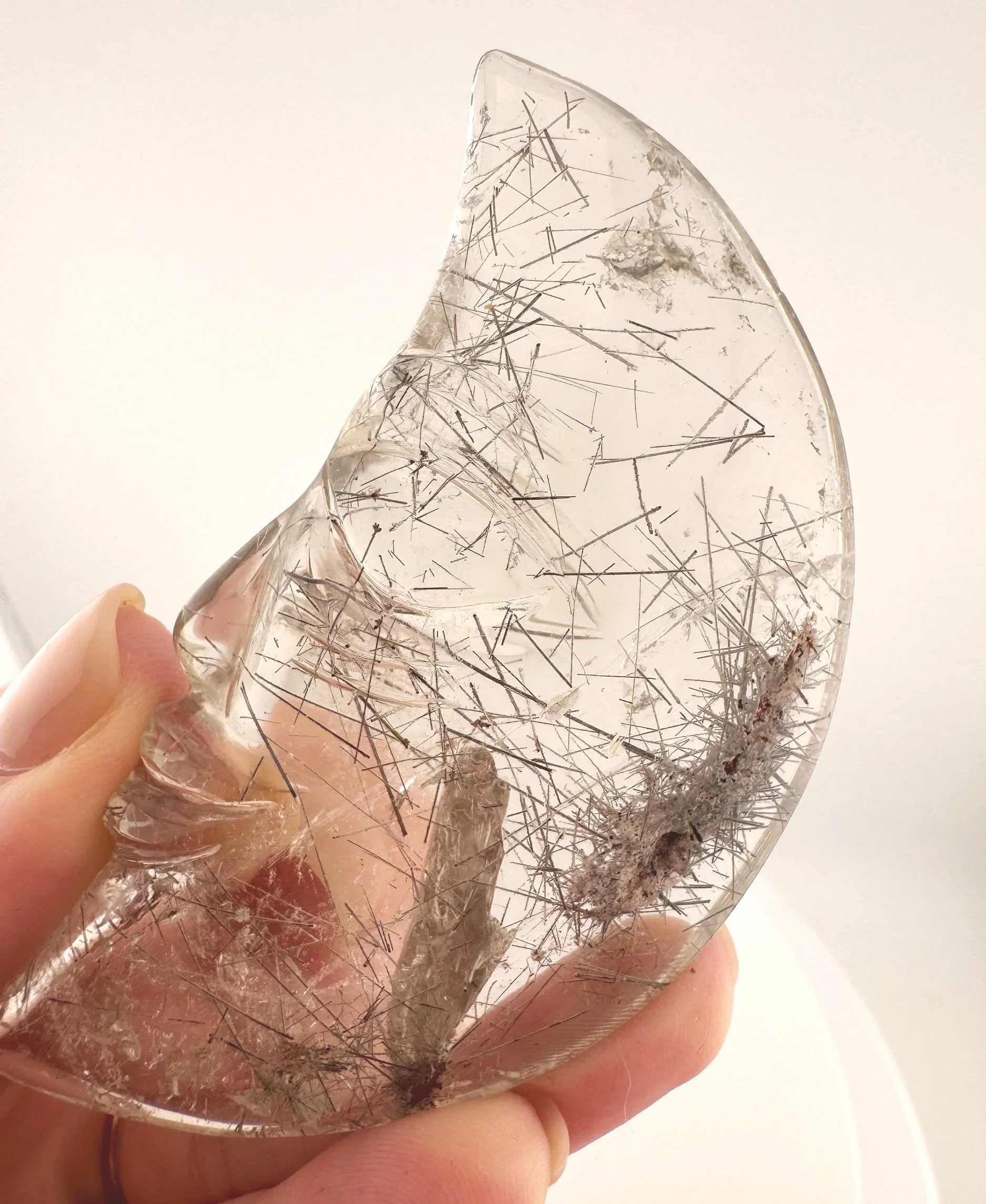 Leandro de Souza Silver Rutile in Gem Quartz Moon