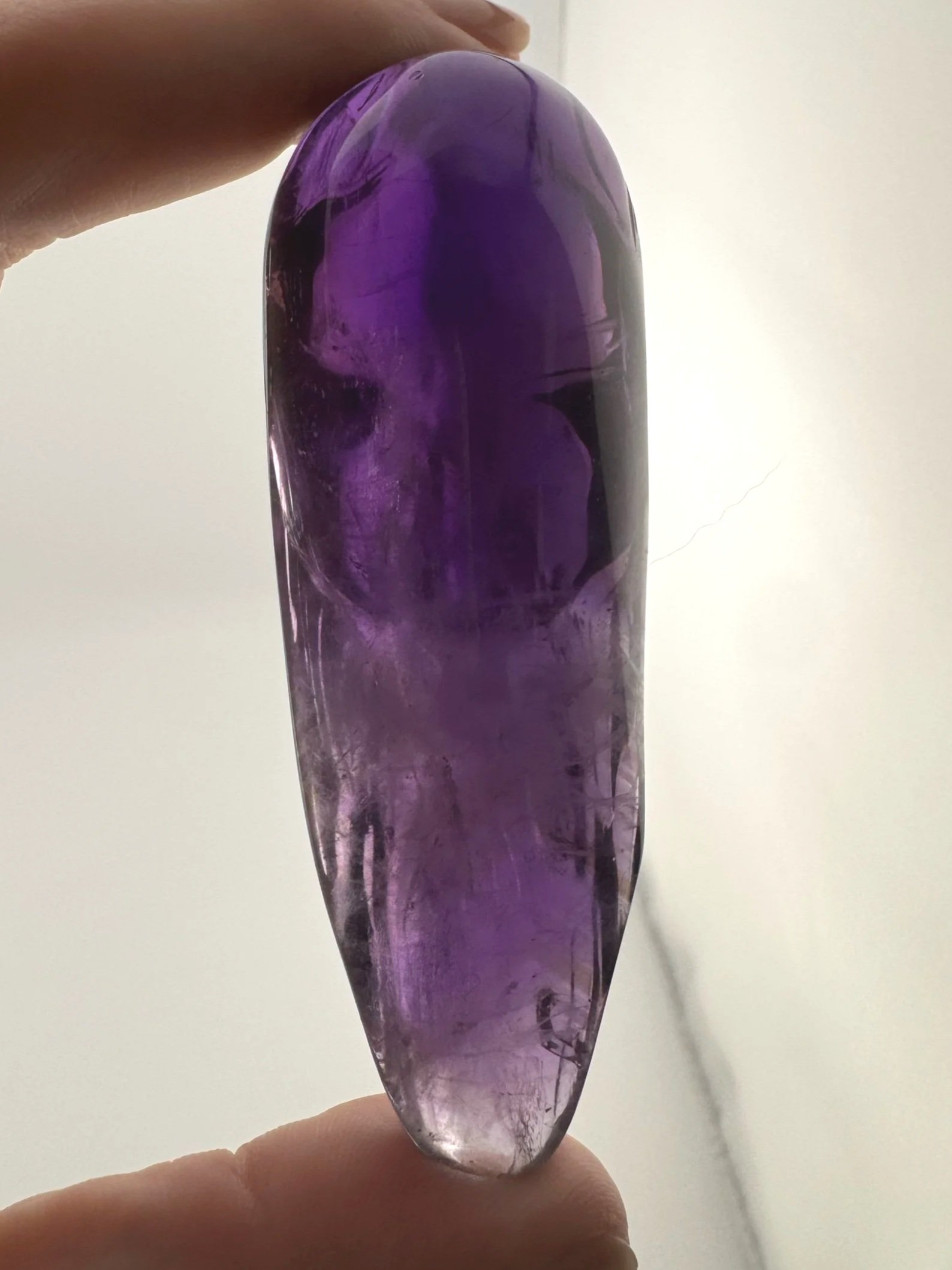 Leandro de Souza Phantom Amethyst with Citrine Jesus Carving