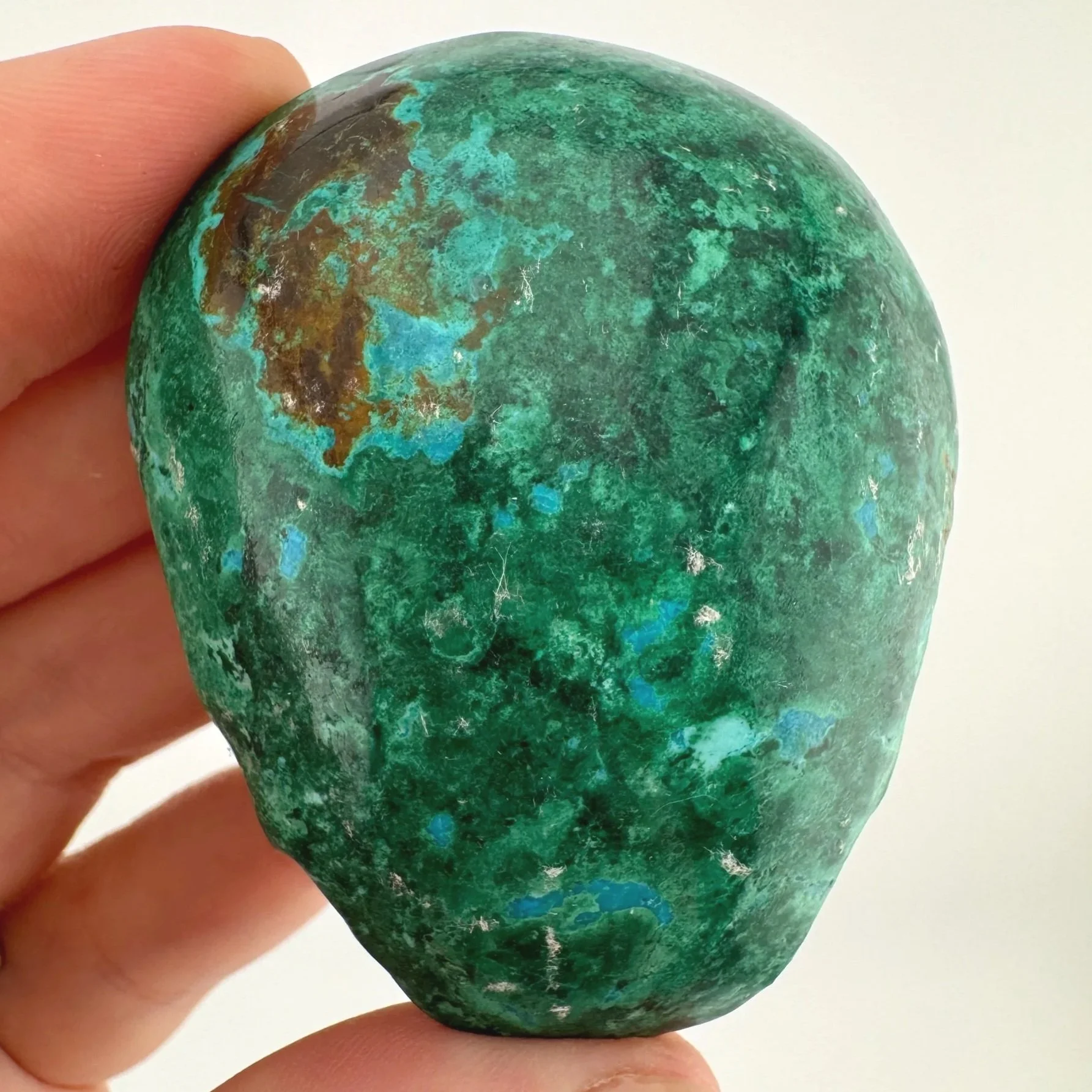 Leandro de Souza Malachite Chrysocolla Magical Child Palm Skull