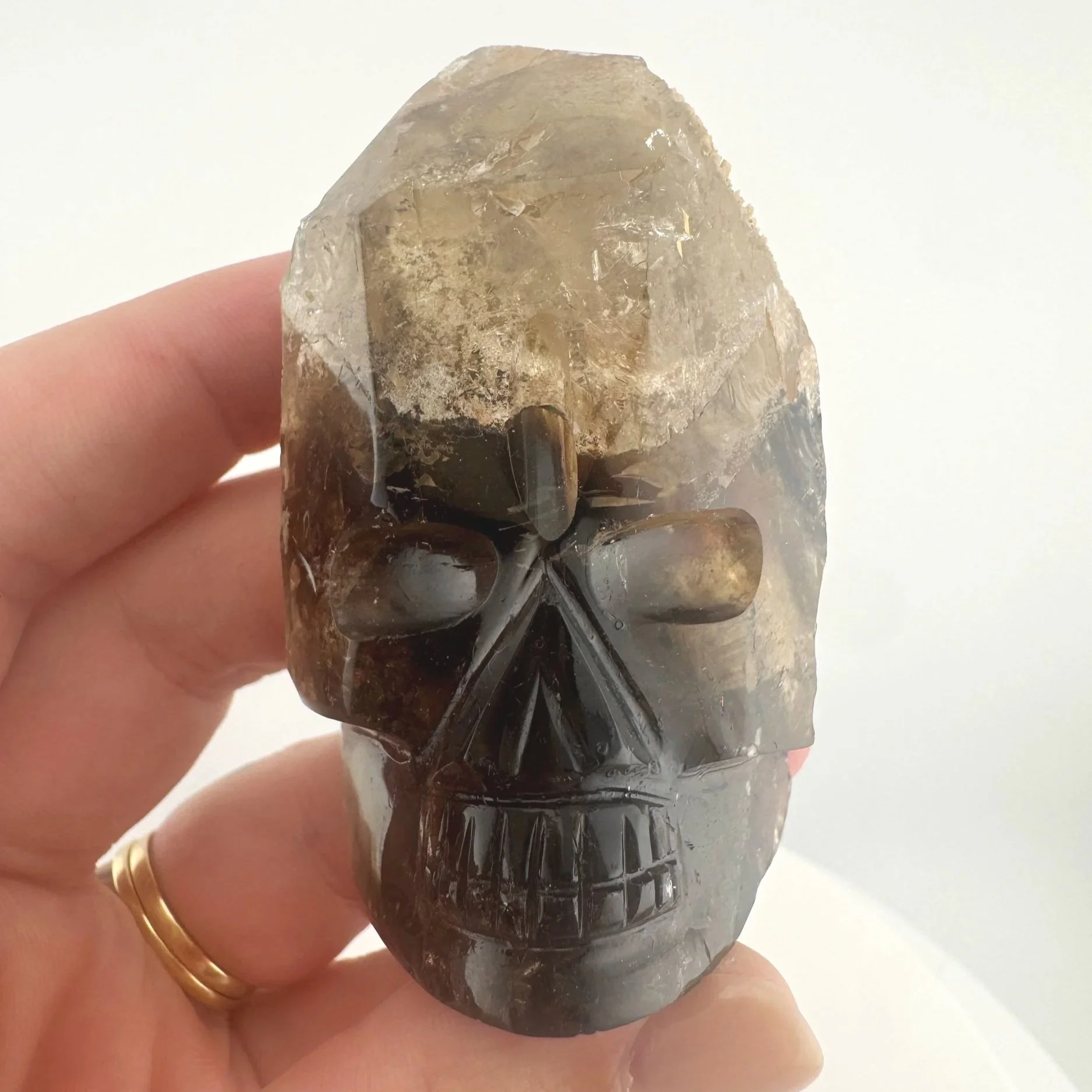 Igor de Souza Morion Tangerine Quartz Shaman Skull