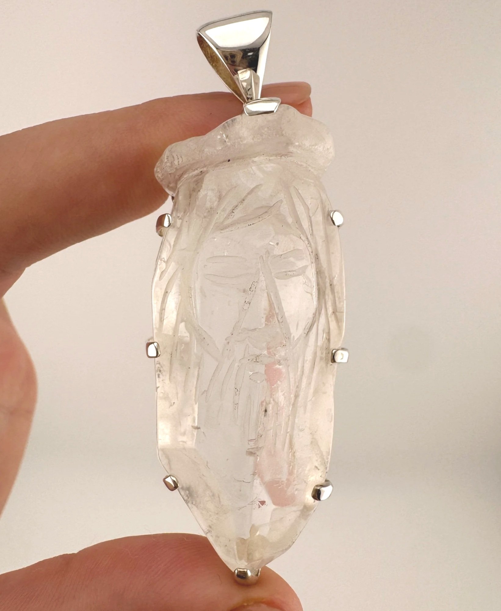 Leandro de Souza Cathedral Quartz Jesus Pendant