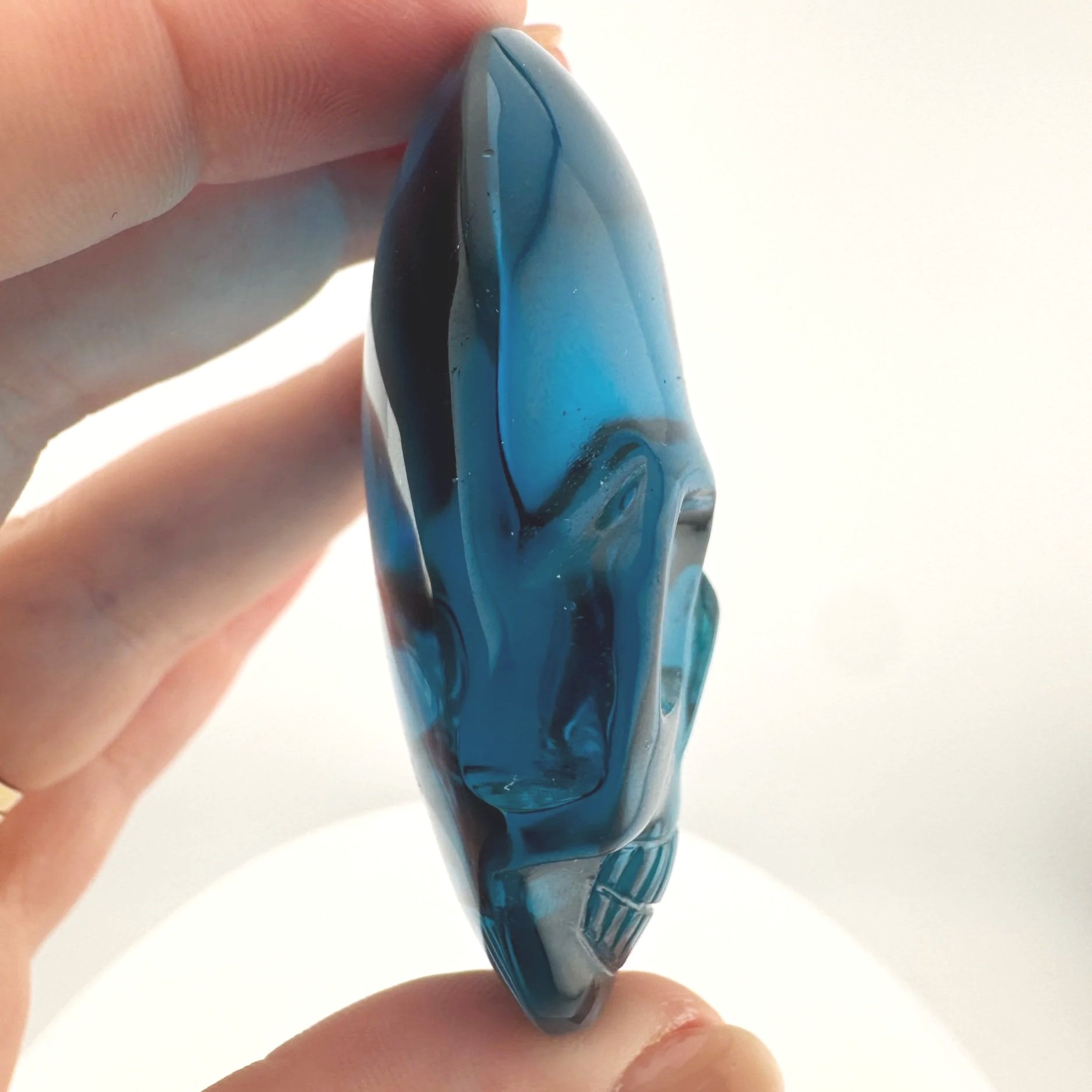 Leandro de Souza Blue Obsidian Magical Child Palm Skull