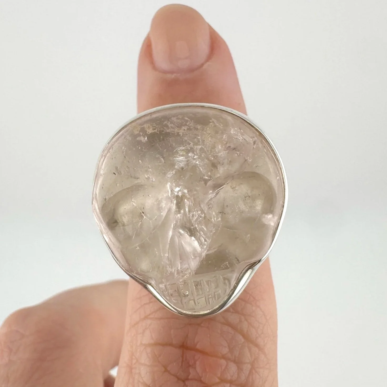 Leandro de Souza Pink Morganite Skull Ring