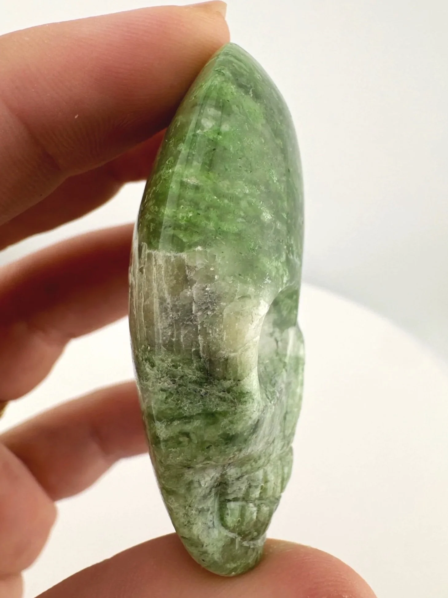 Leandro de Souza Chlorite Chalcedony Magical Child Palm Skull