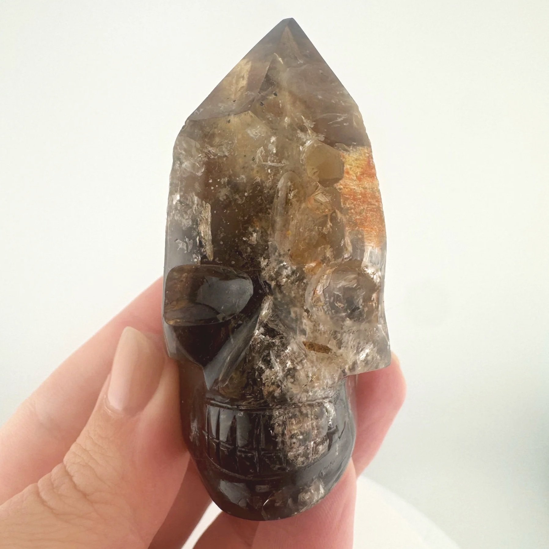 Igor de Souza Morion Tangerine Quartz Shaman Skull