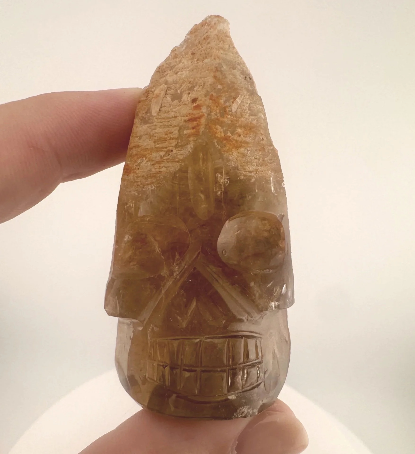 Igor de Souza Morion Tangerine Quartz Shaman Skull