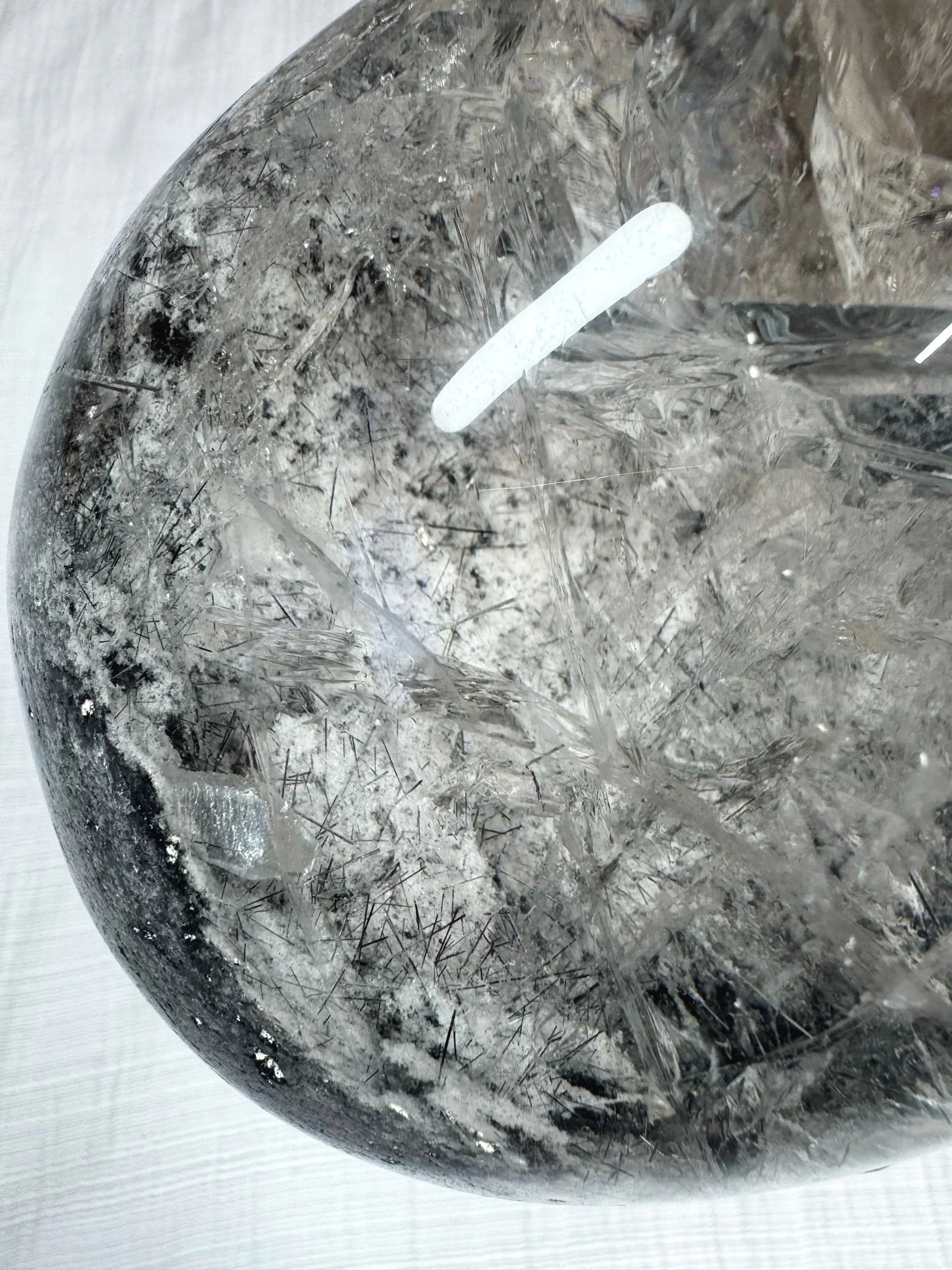 Leandro de Souza Black Tourmaline and Lodolite in Quartz Master Skull