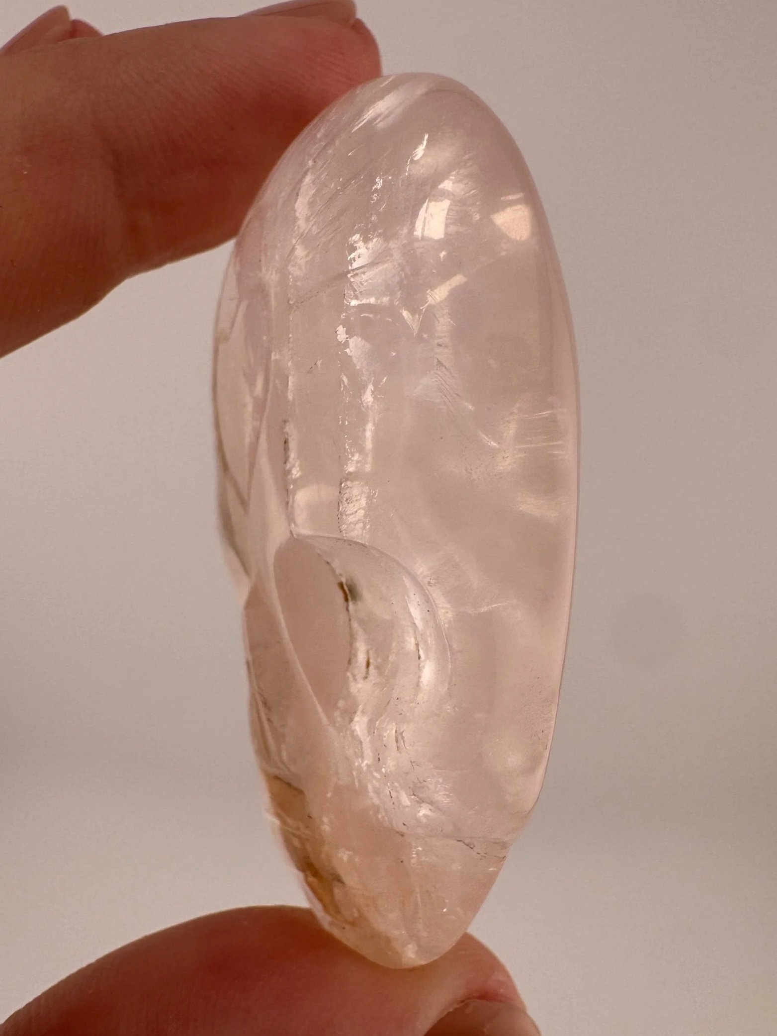 Leandro de Souza Rose Quartz Palm Skull