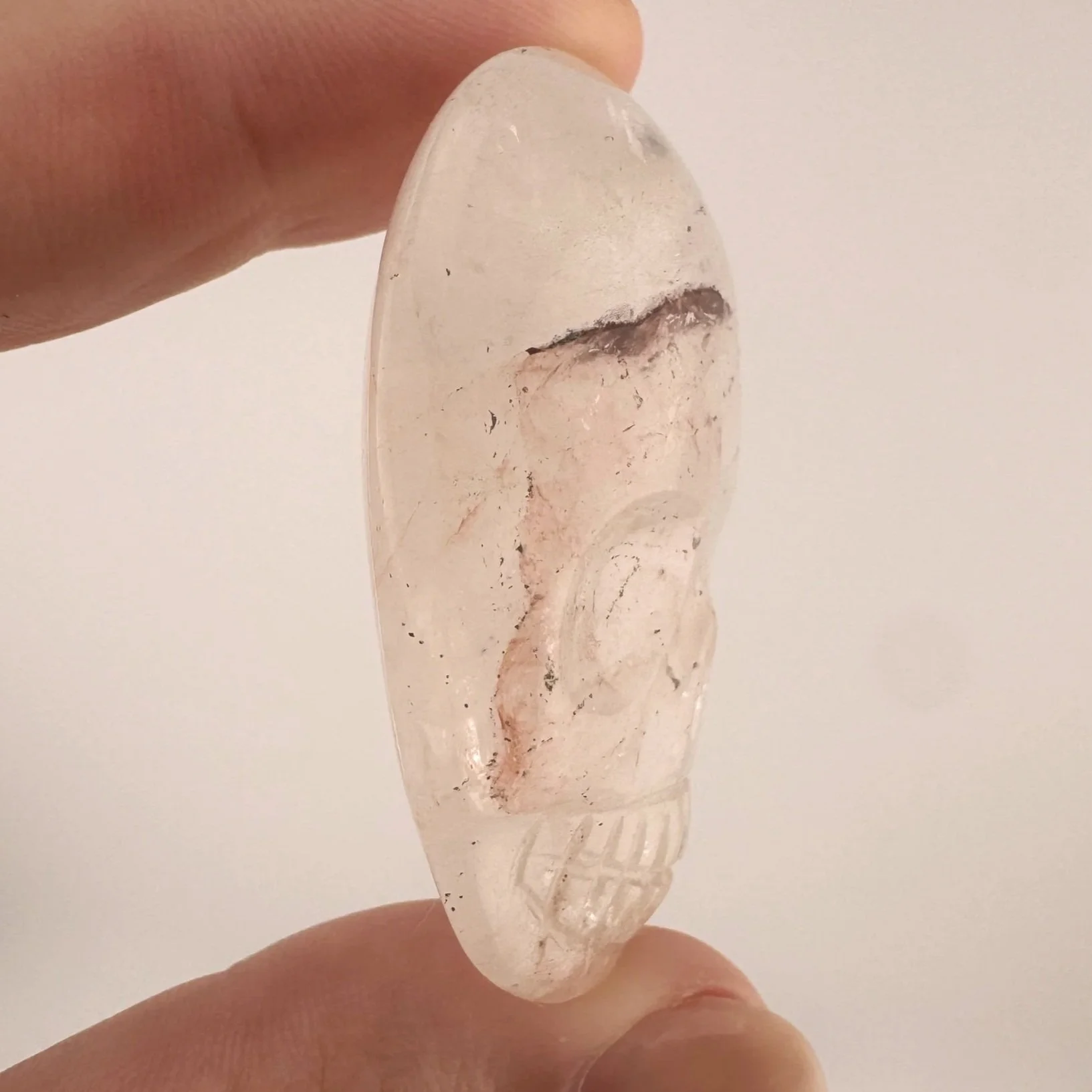Leandro de Souza Hematite in Quartz Magical Child Palm Skull