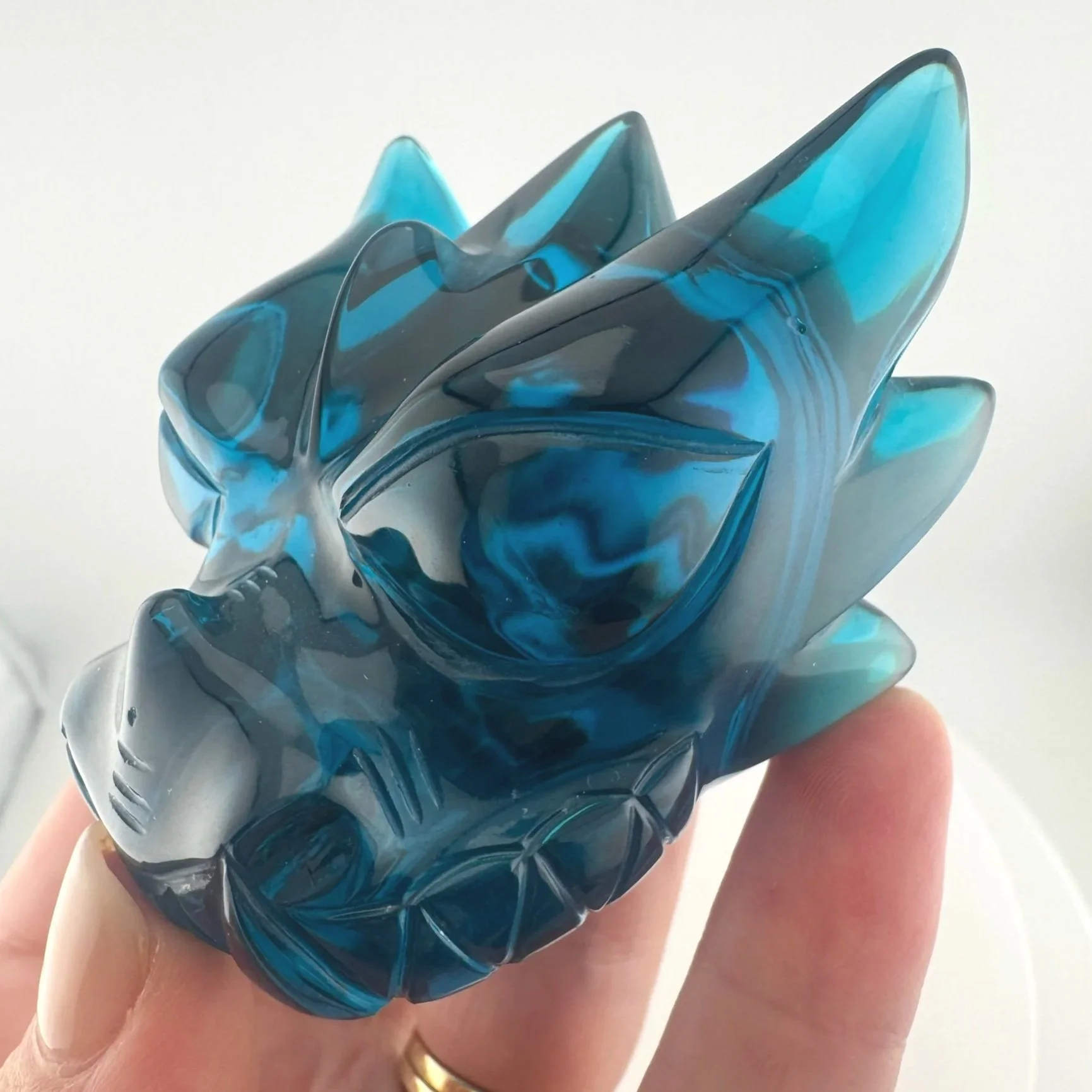 Leandro de Souza Blue Obsidian Dragon Skull