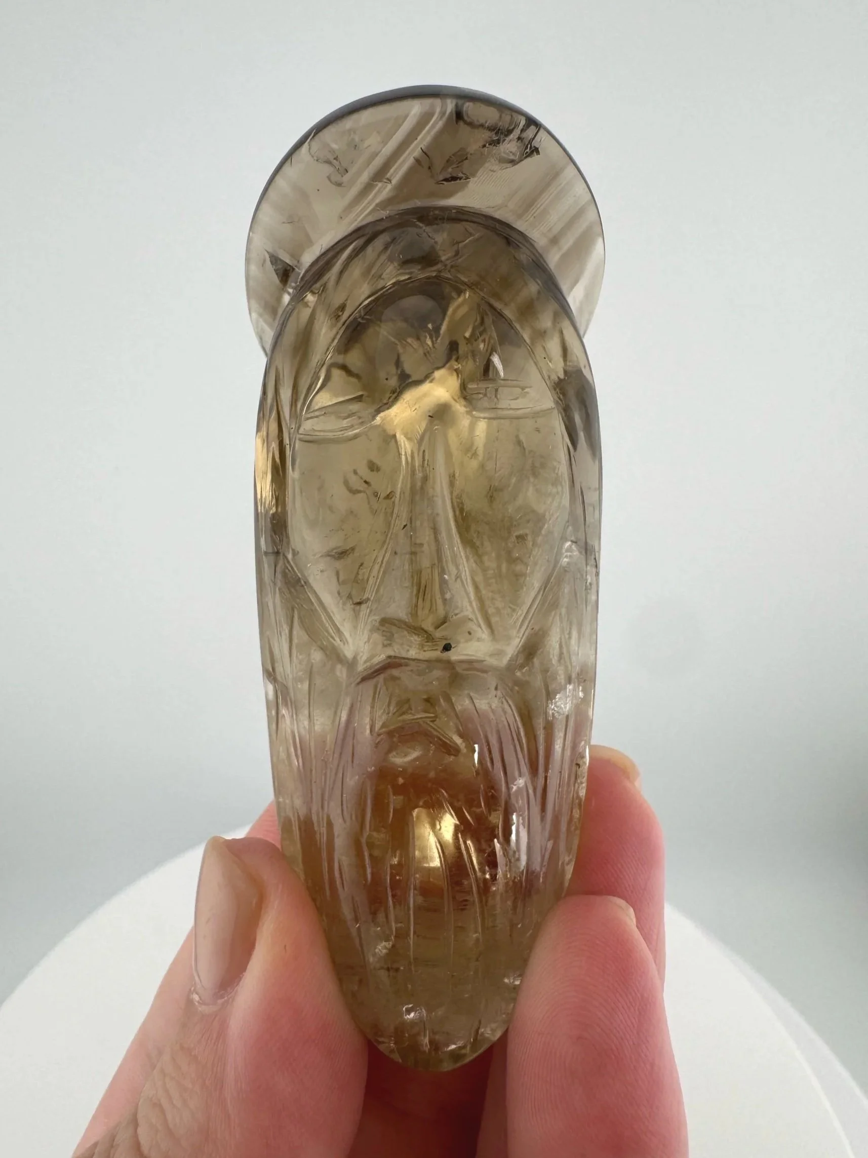 Leandro de Souza Smoky Citrine Jesus Carving