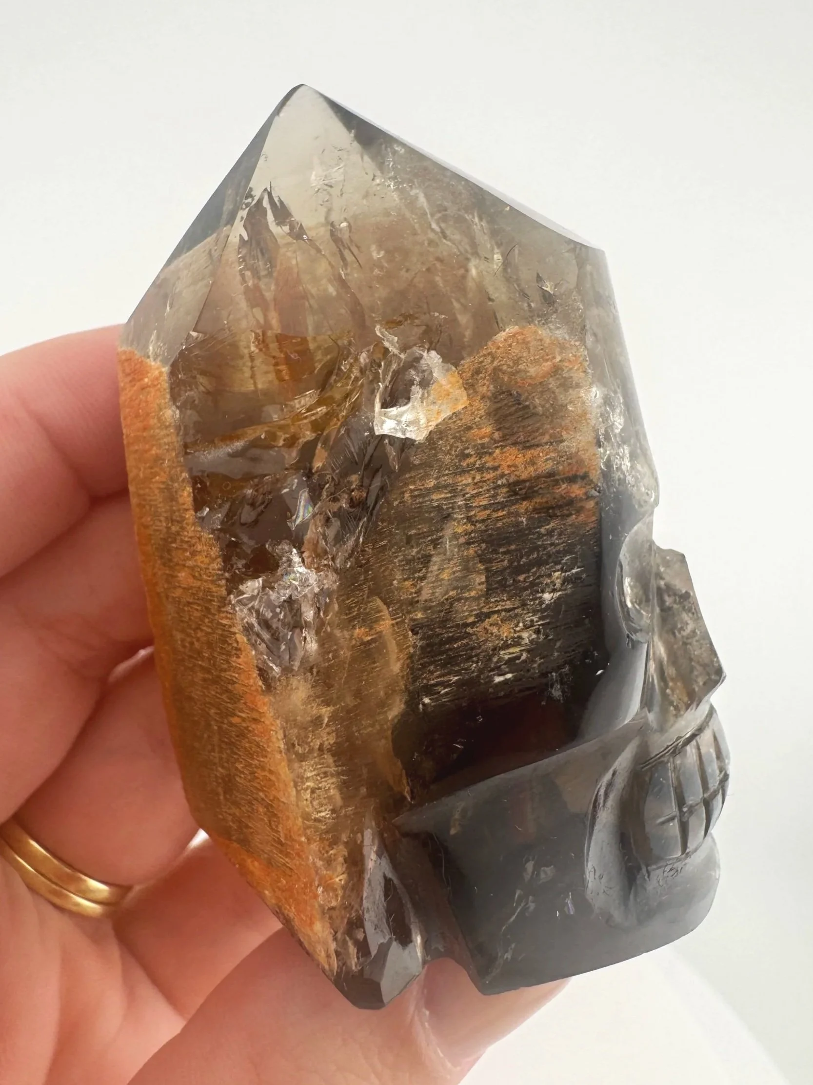 Igor de Souza Morion Tangerine Quartz Shaman Skull