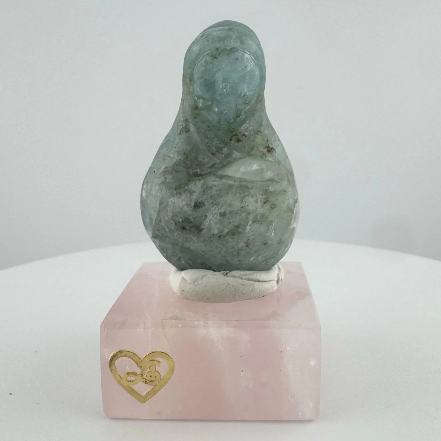 Leandro de Souza Aquamarine Mother Mary holding Baby Jesus Palm