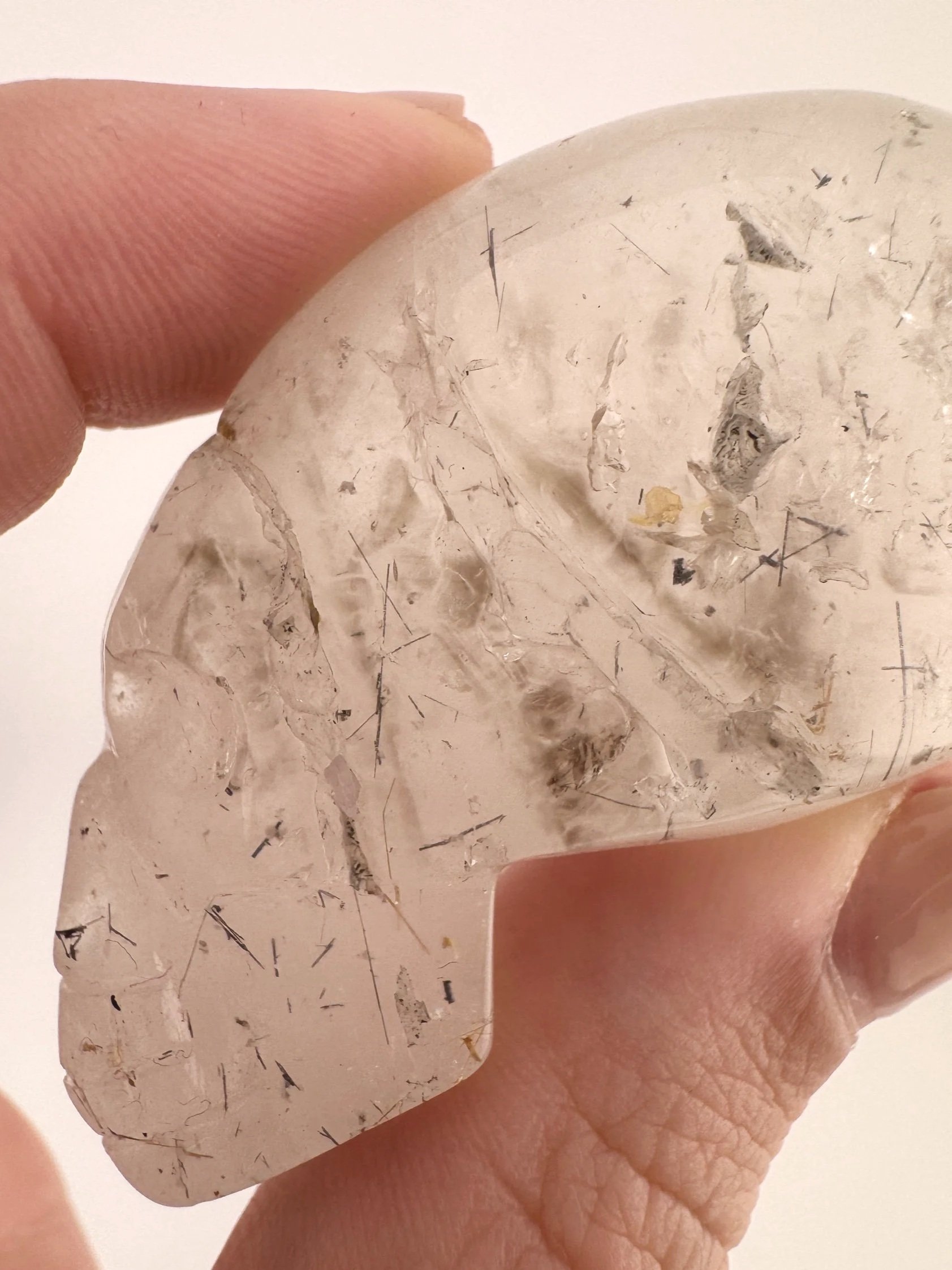 Igor de Souza Black Tourmaline in Quartz Skull