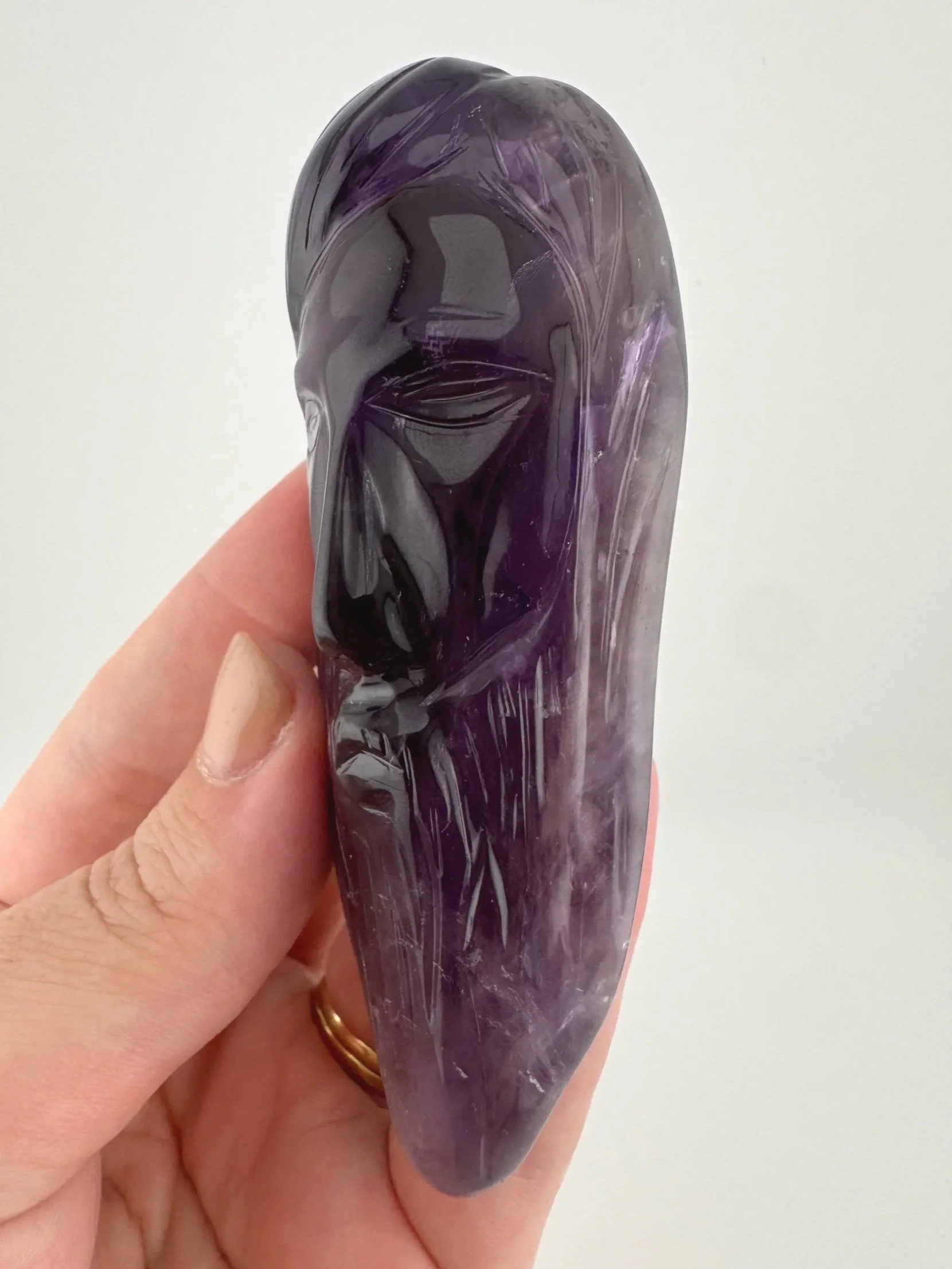 Leandro de Souza Phantom Amethyst with Citrine Jesus Carving