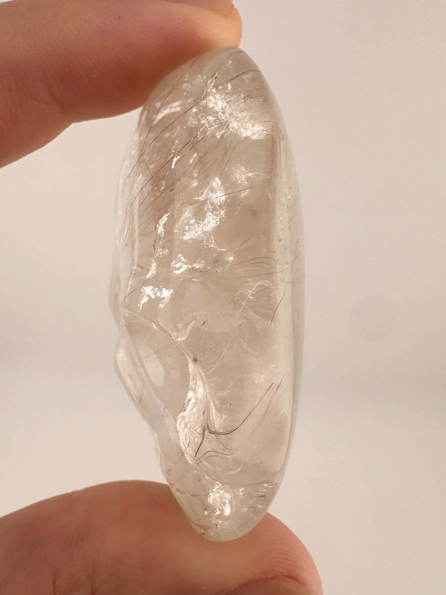 Leandro de Souza Rutilated Quartz Magical Child Palm Skull
