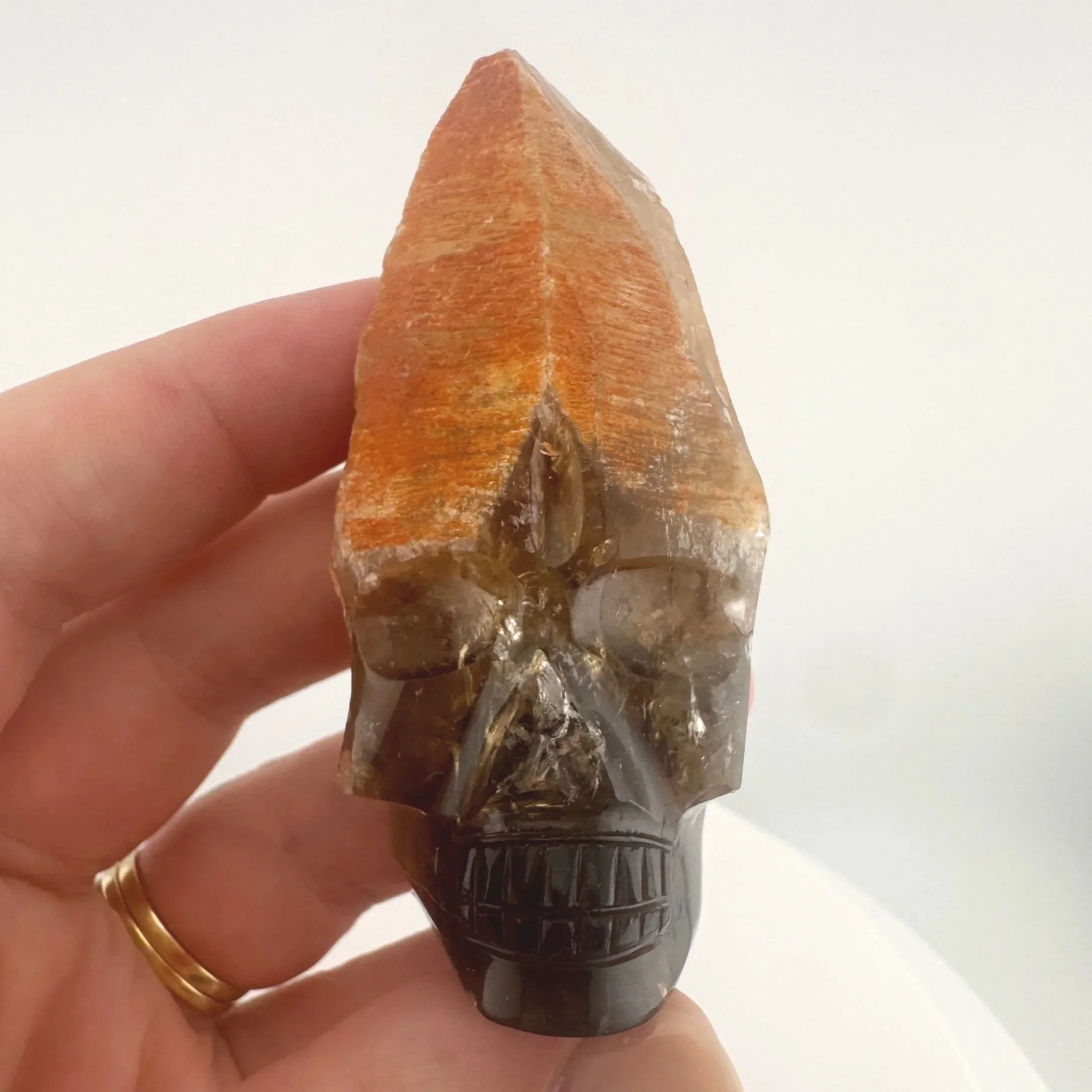 Igor de Souza Morion Tangerine Quartz Shaman Skull