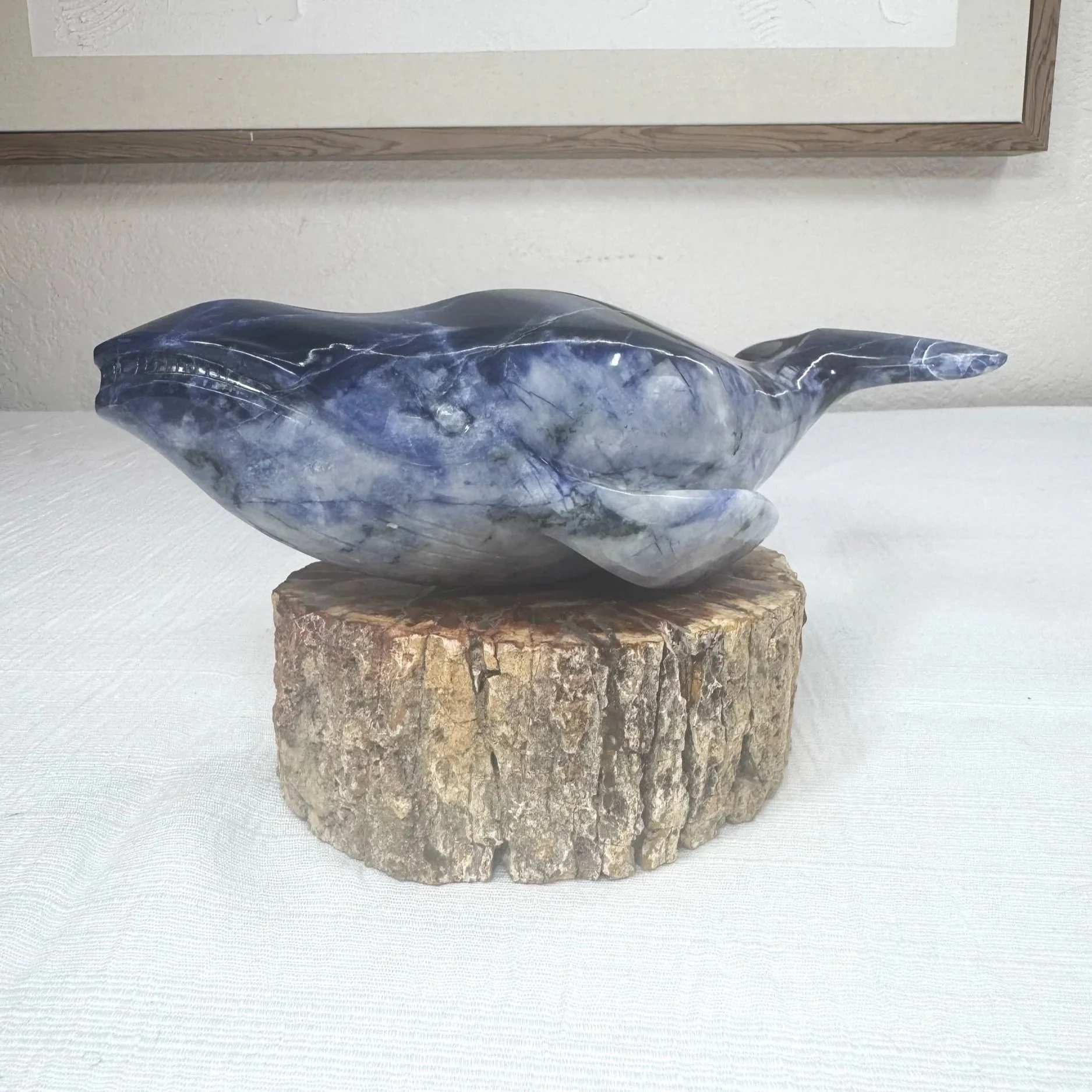 Leandro de Souza Sodalite Humpback Whale Sculpture