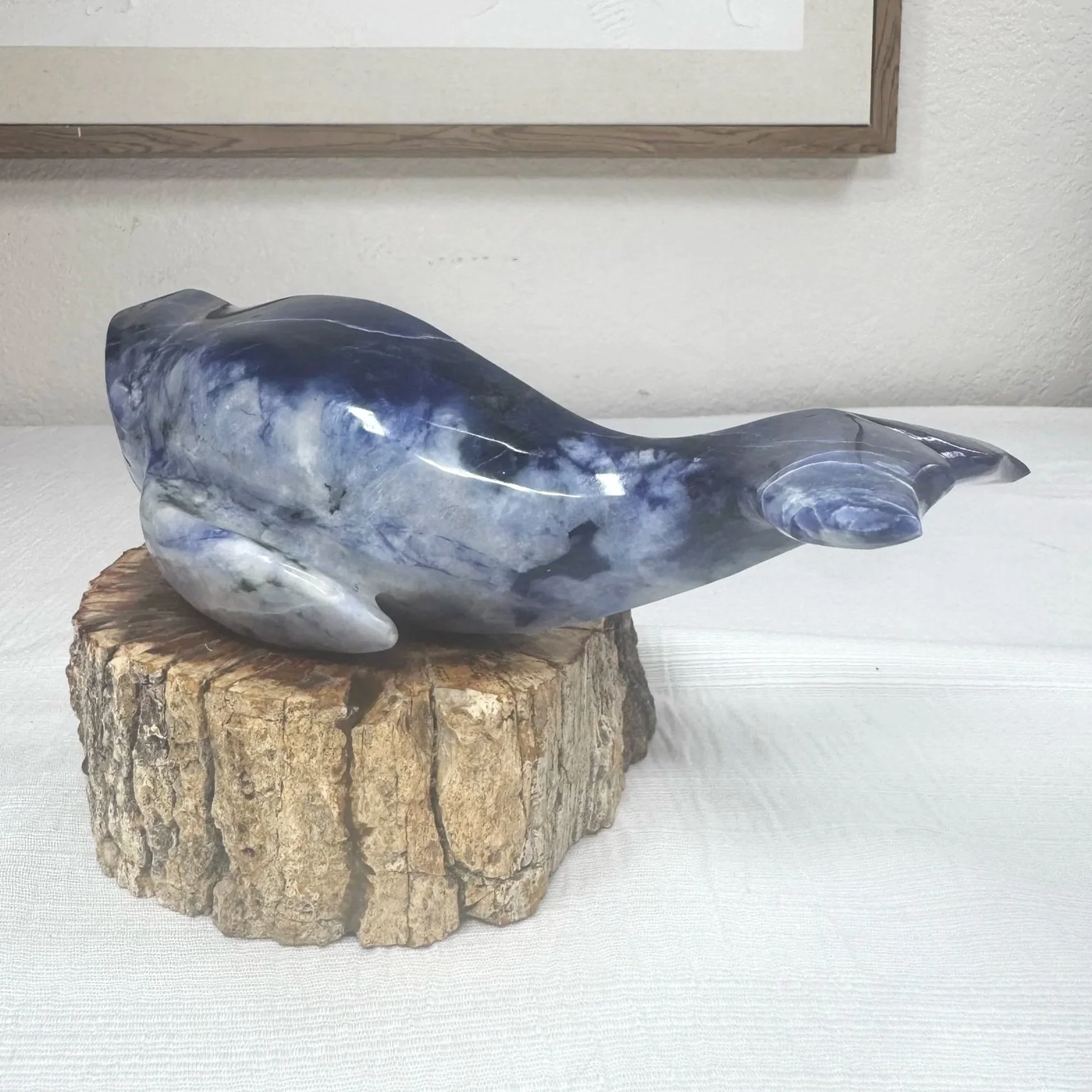 Leandro de Souza Sodalite Humpback Whale Sculpture