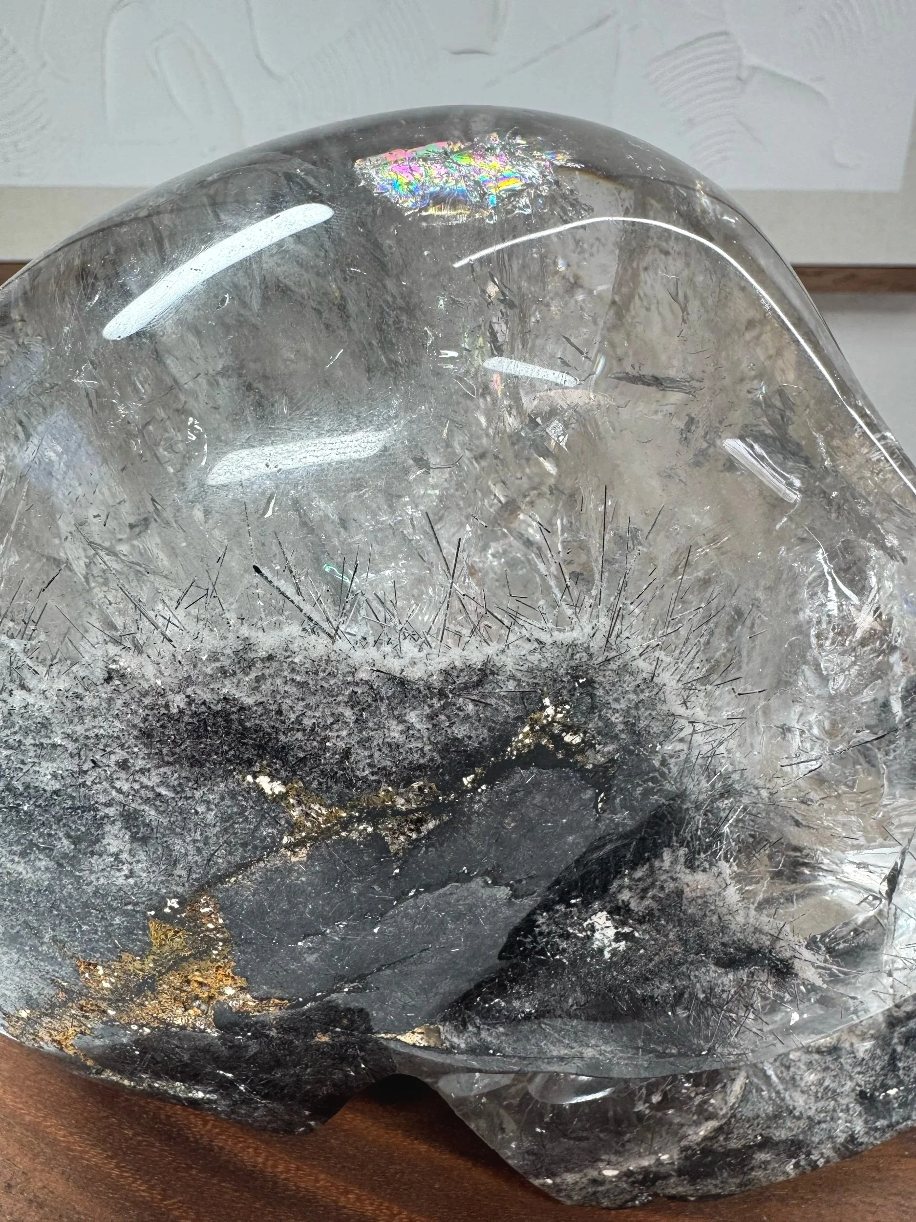 Leandro de Souza Black Tourmaline and Lodolite in Quartz Master Skull
