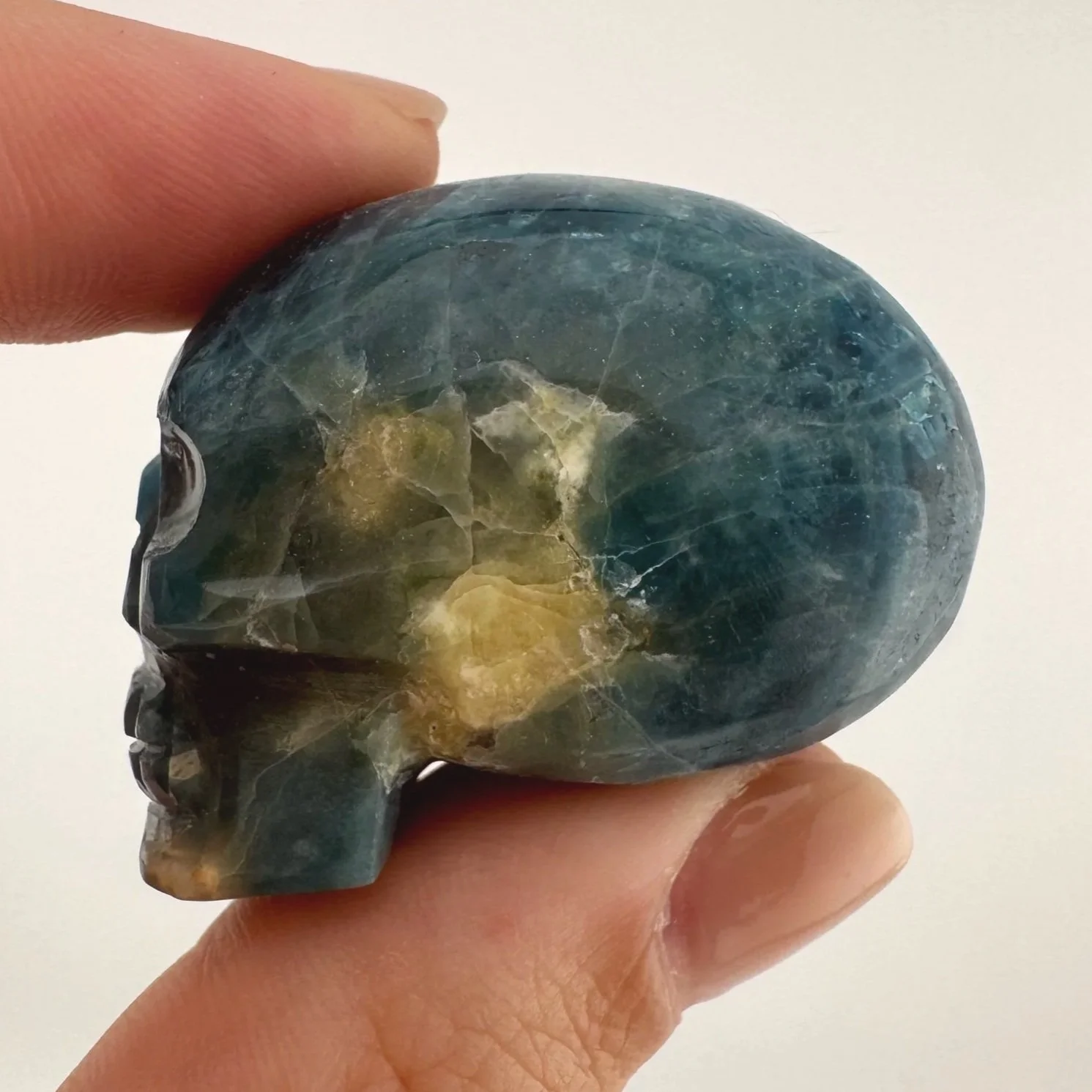 Igor de Souza Blue Apatite Shaman Skull