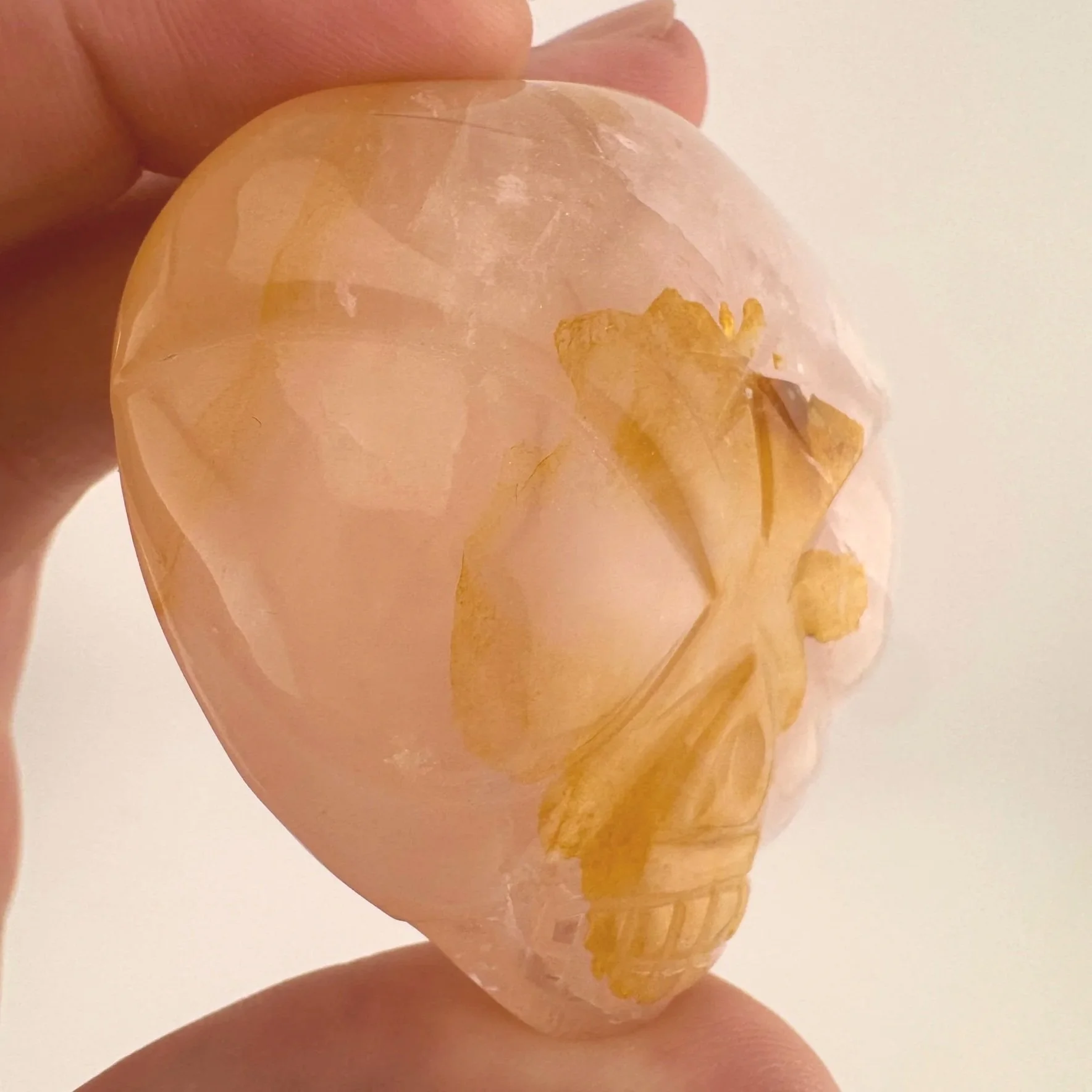 Leandro de Souza Rose Quartz Golden Healer Star Being Palm Skull