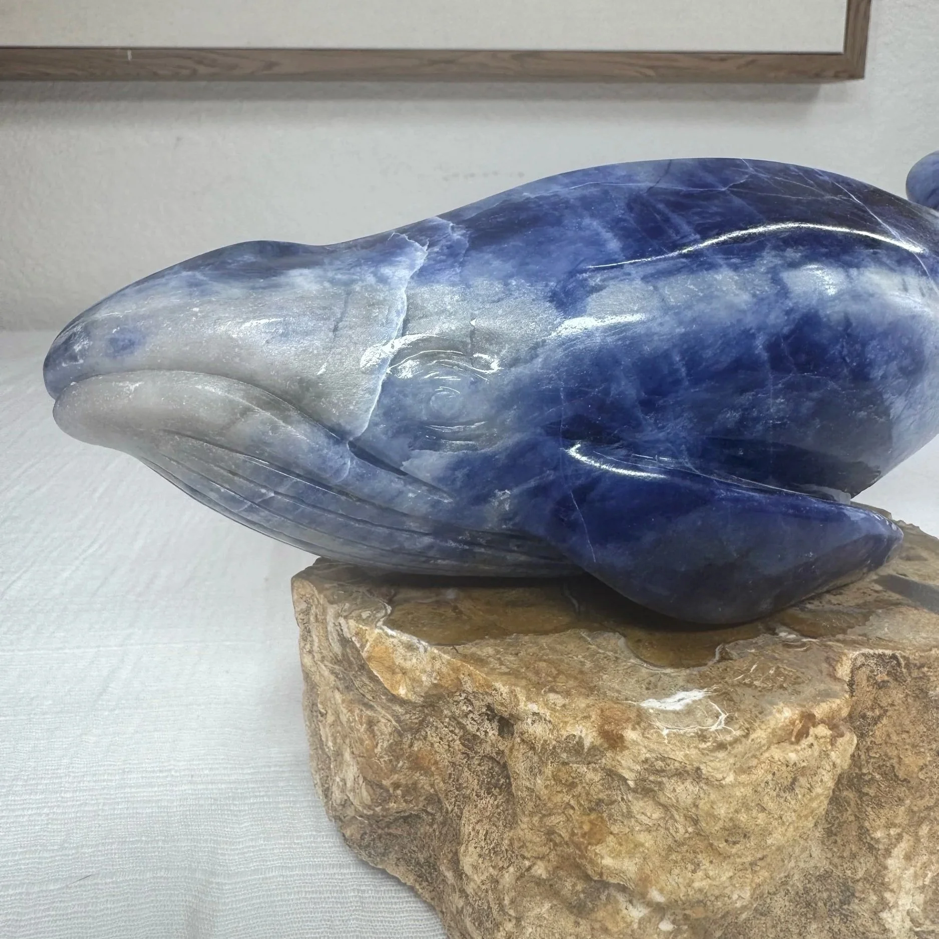 Leandro de Souza Sodalite Humpback Whale Sculpture