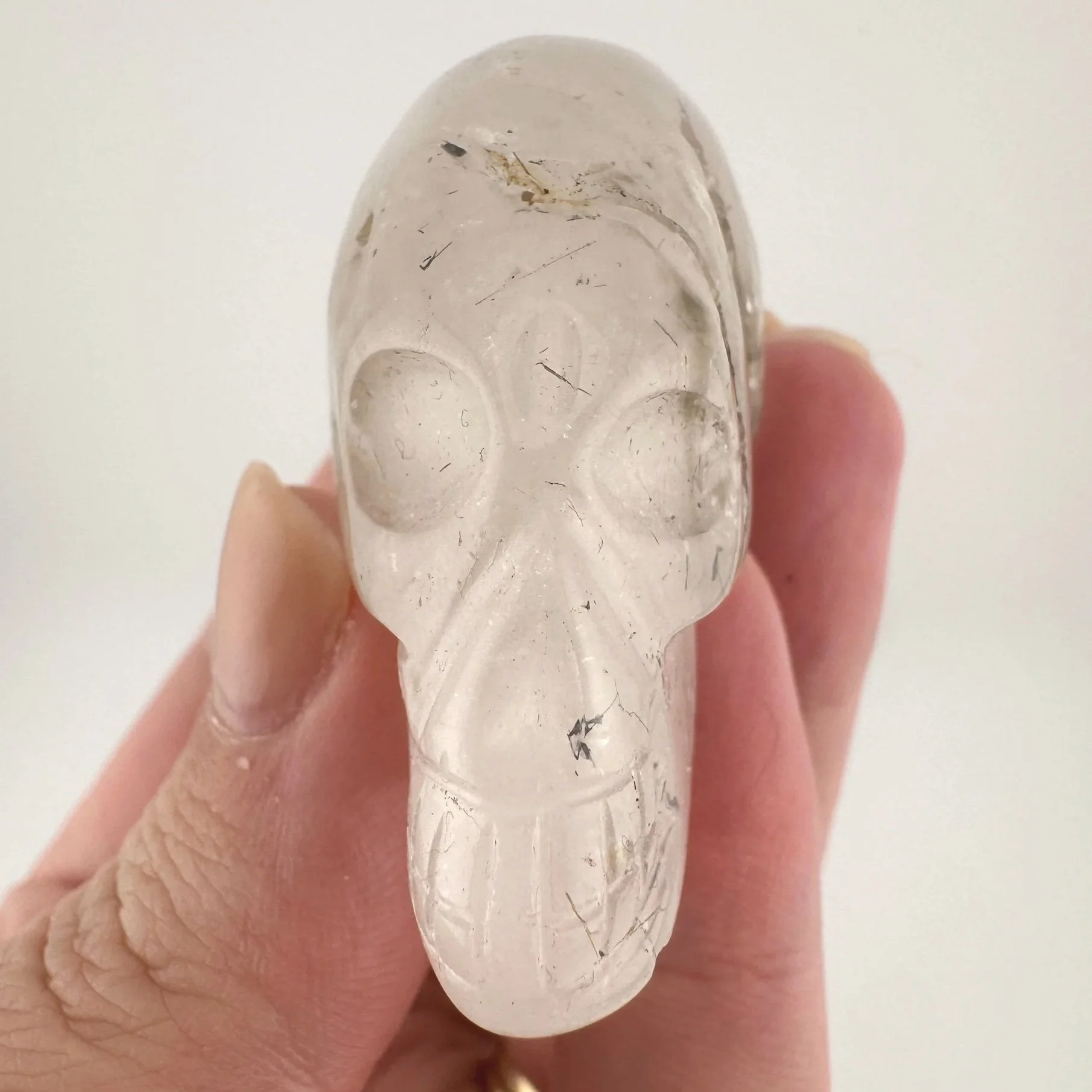 Igor de Souza Black Tourmaline in Quartz Skull