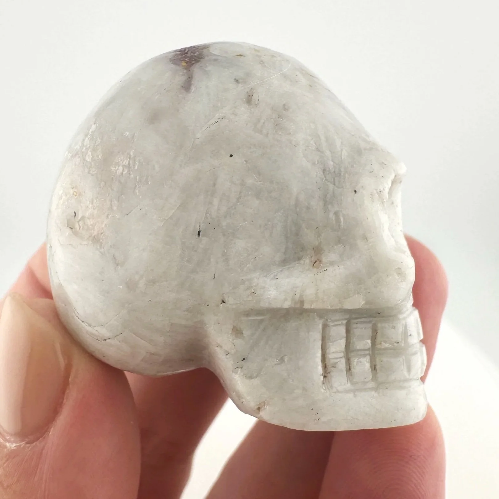 Leandro de Souza Pink and Blue Tourmaline in Feldspar Skull