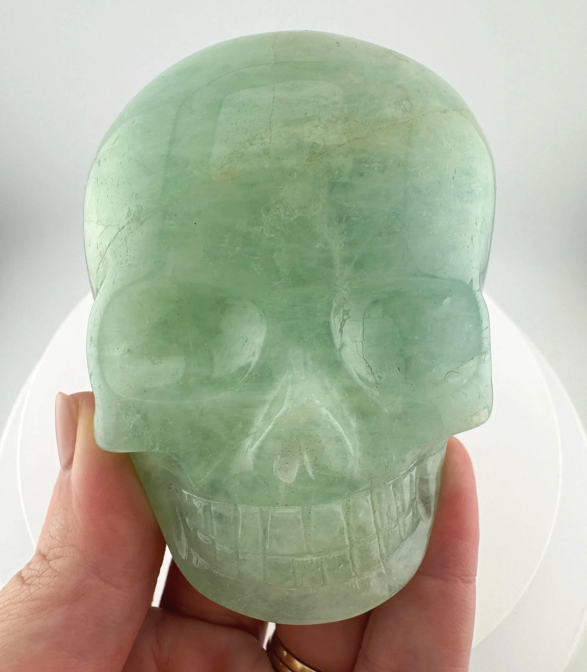 Leandro de Souza Aquamarine with Heliodor Shaman Palm Skull