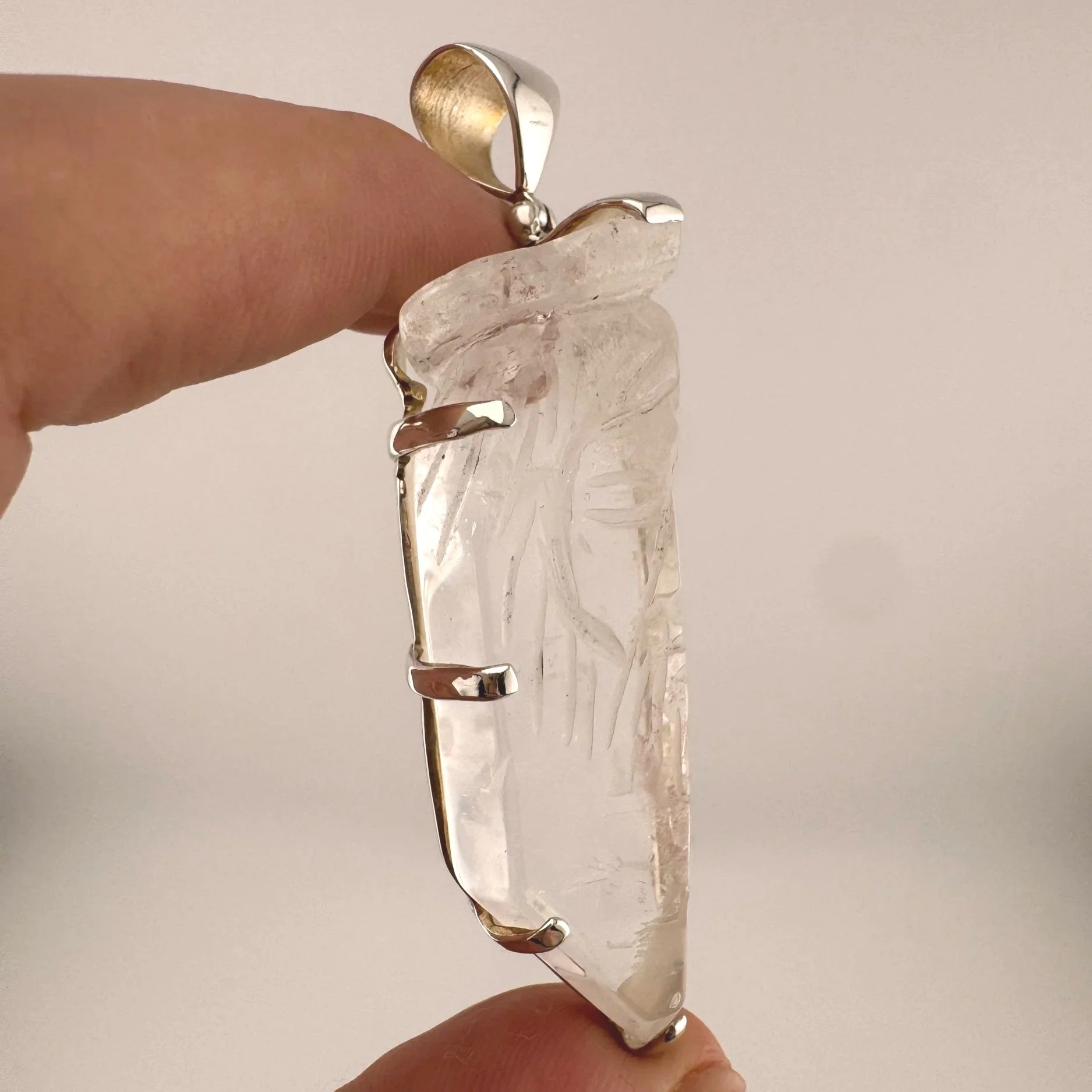 Leandro de Souza Cathedral Quartz Jesus Pendant