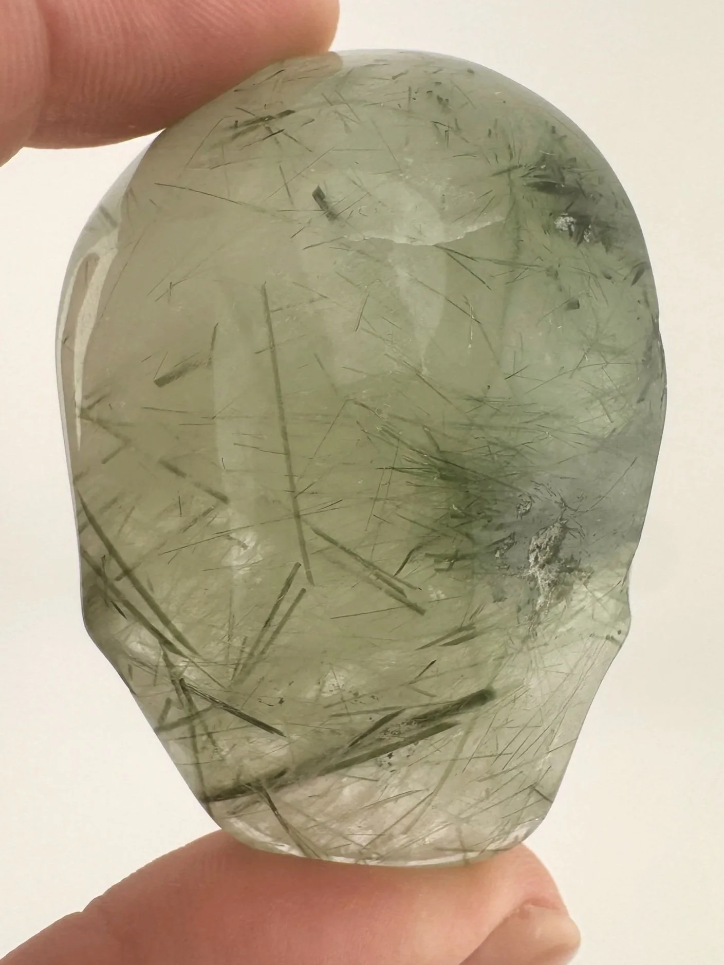 Leandro de Souza Epidote in Quartz Palm Skull
