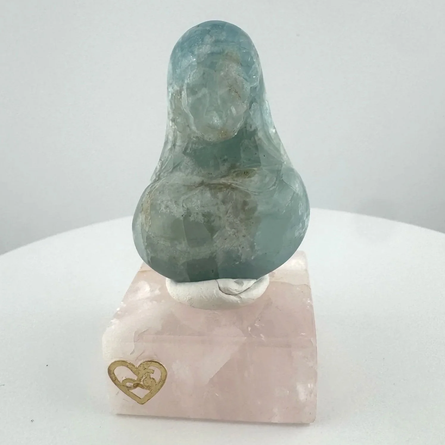 Leandro de Souza Aquamarine Mother Mary holding Baby Jesus Palm
