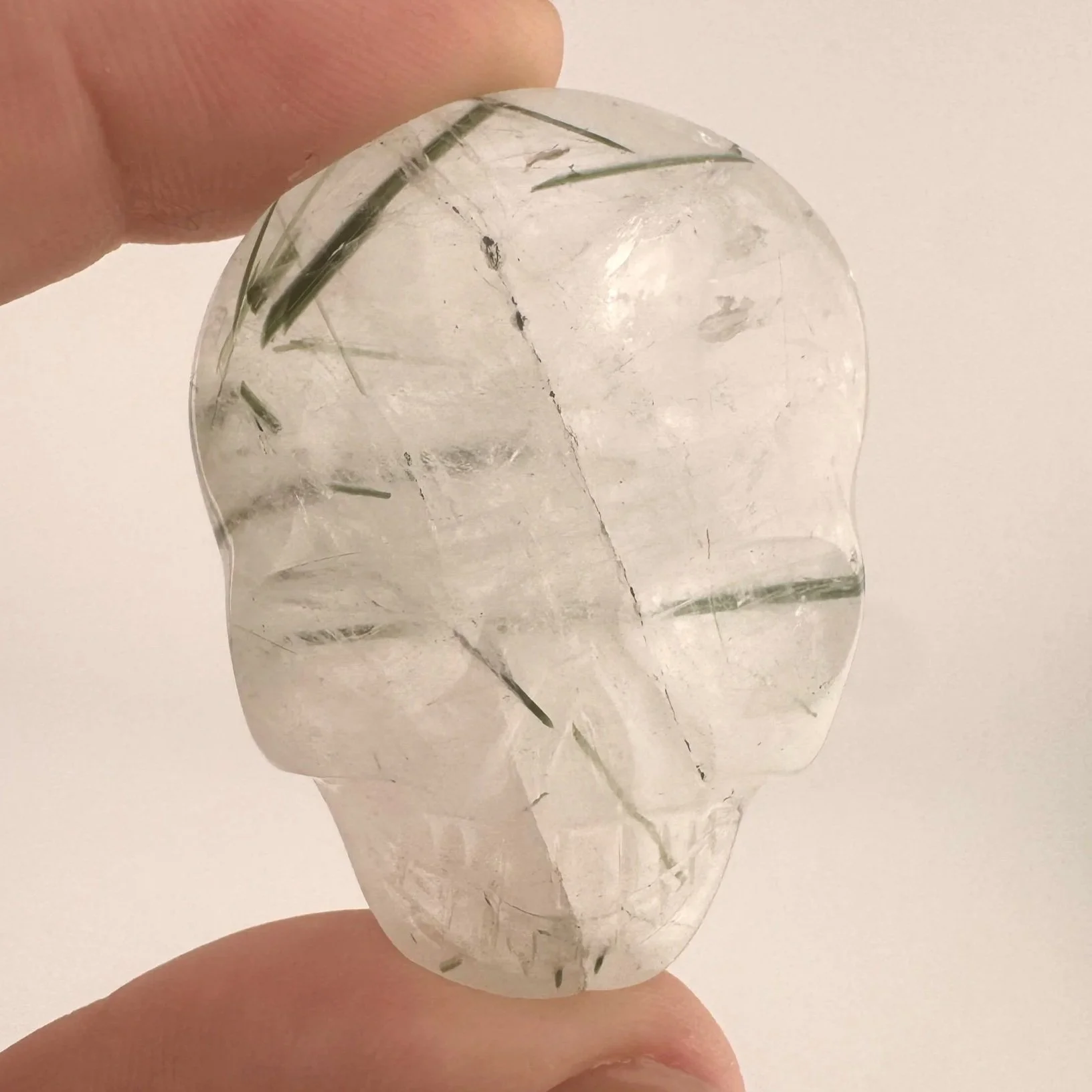 Leandro de Souza Epidote in Quartz Palm Skull