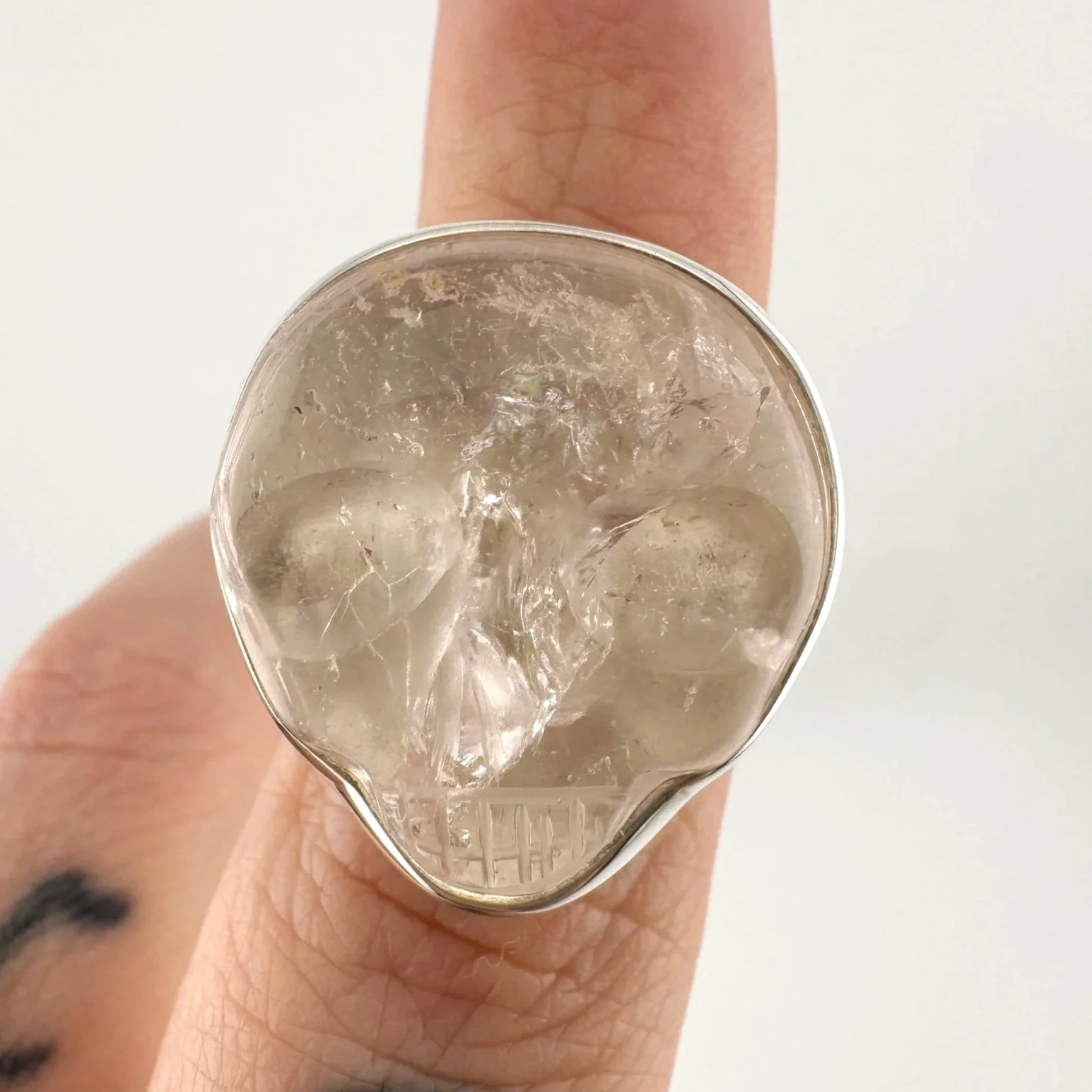 Leandro de Souza Pink Morganite Skull Ring