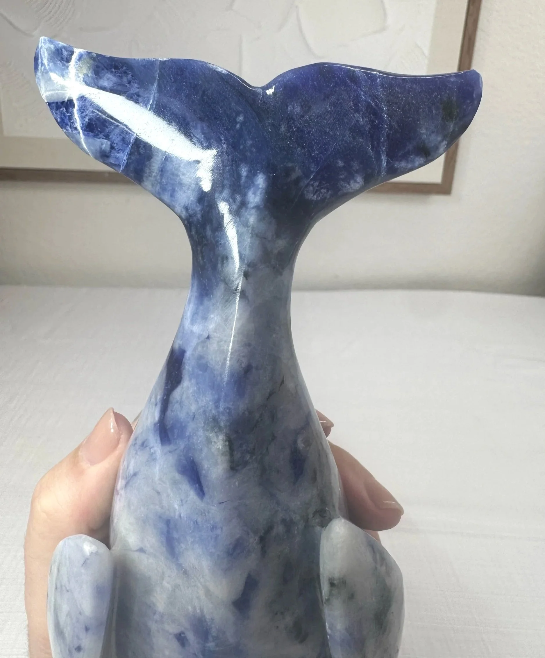 Leandro de Souza Sodalite Humpback Whale Sculpture