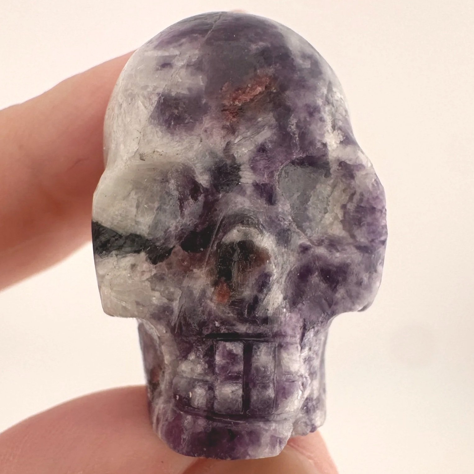 Leandro de Souza Lepidolite in Feldspar Shaman Skull