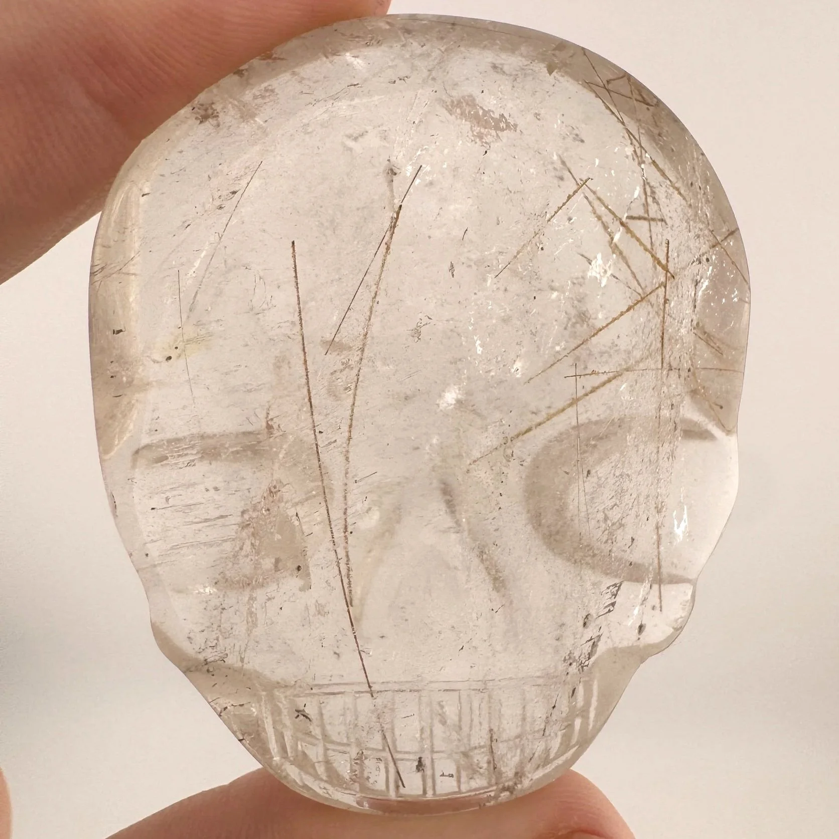 Leandro de Souza Rutilated Quartz Magical Child Palm Skull