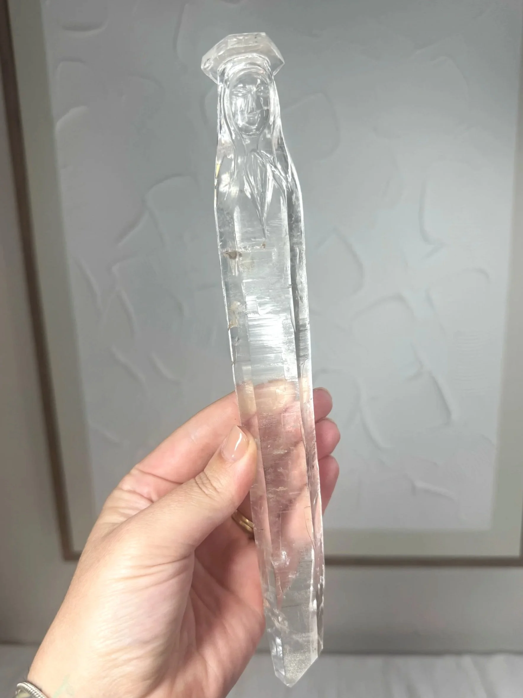 Leandro de Souza Cathedral Quartz Mother Mary Wand