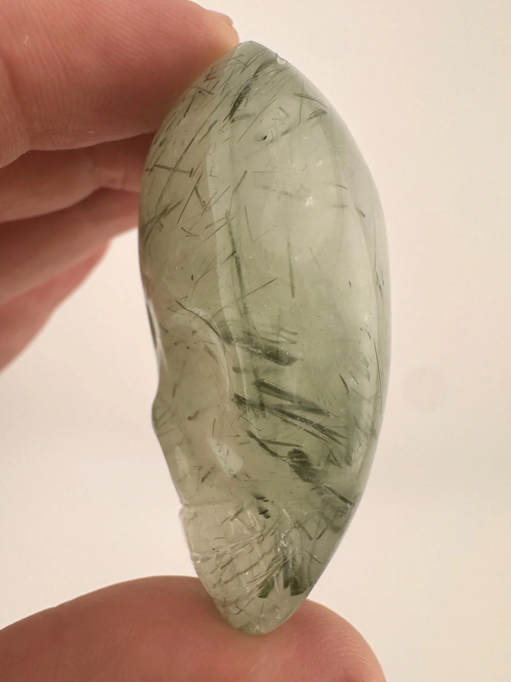Leandro de Souza Epidote in Quartz Palm Skull