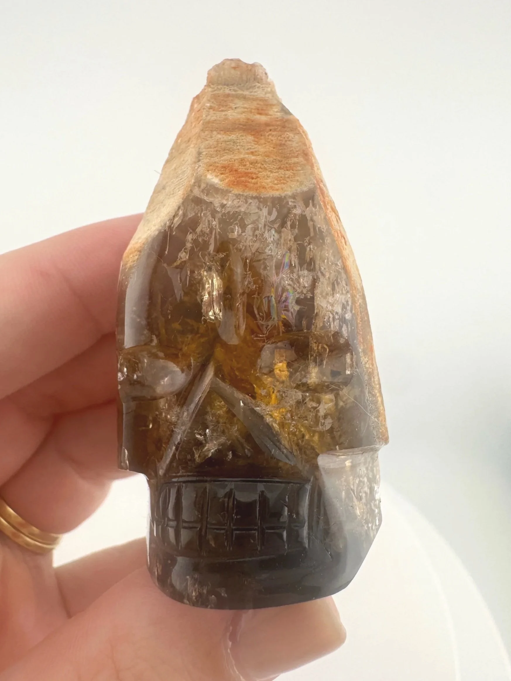 Igor de Souza Morion Tangerine Quartz Shaman Skull