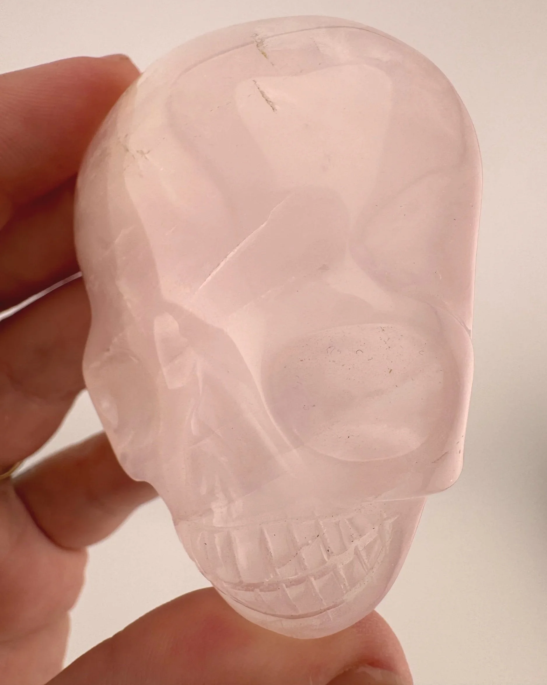 Leandro de Souza Rose Quartz Palm Skull